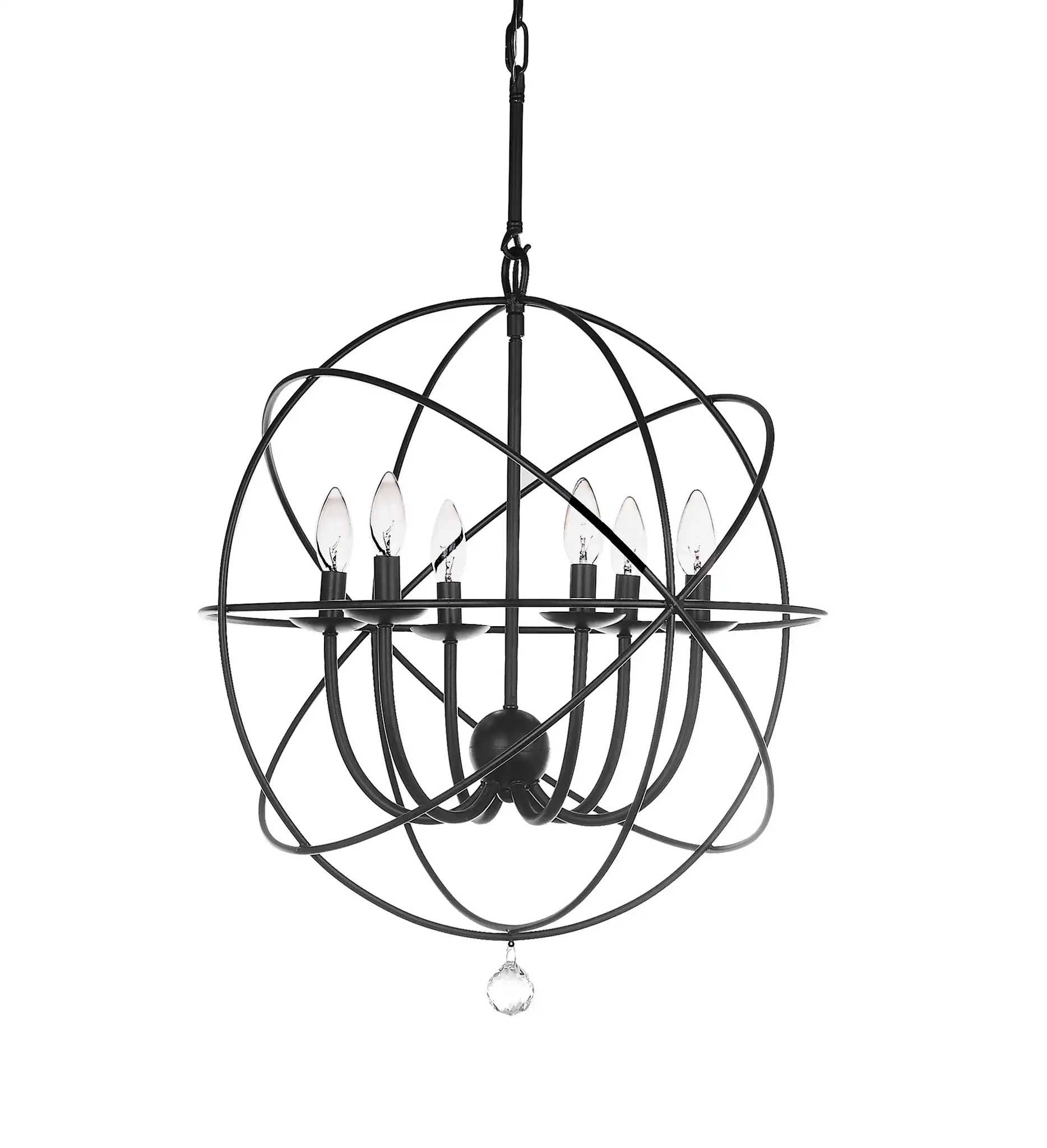 Evie Chandelier in Black, detail view