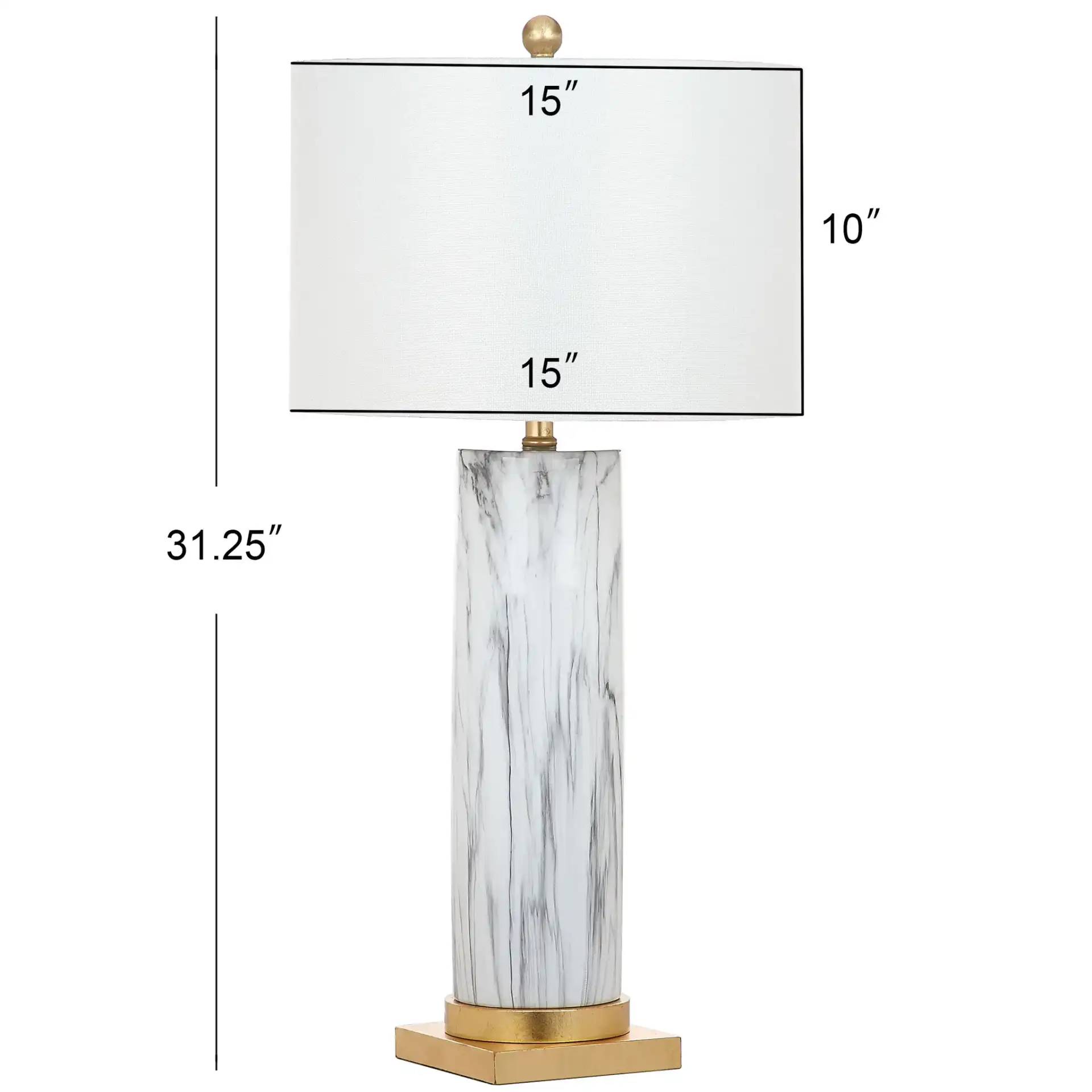 Abner Table Lamp (Set of 2) in Black / White, detail view