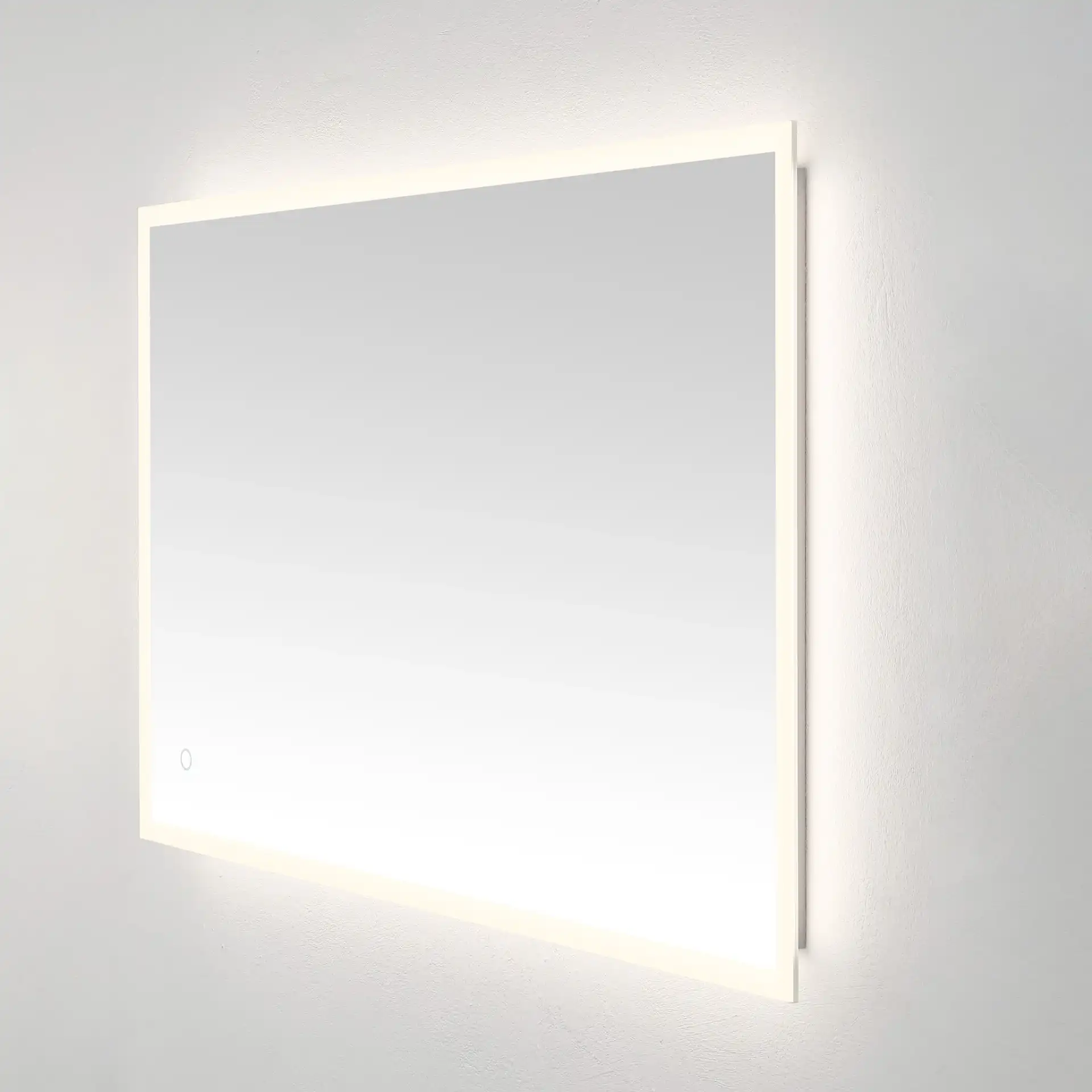 Houston 24" Led Mirror in Silver / White, detail view
