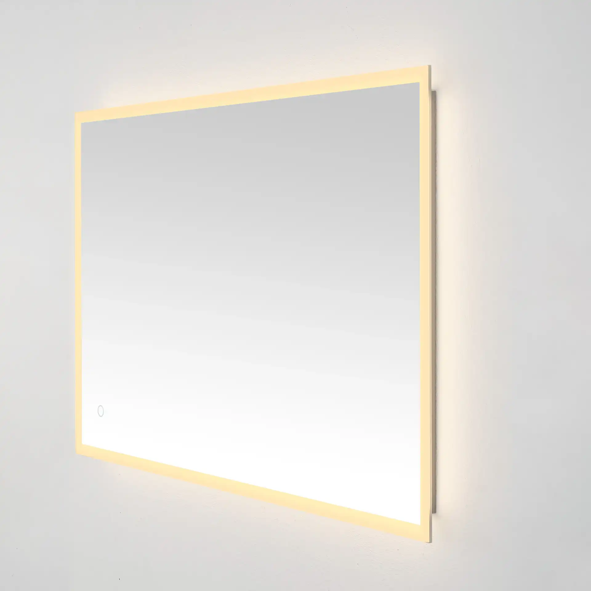 Houston 24" Led Mirror in Silver / White, detail view