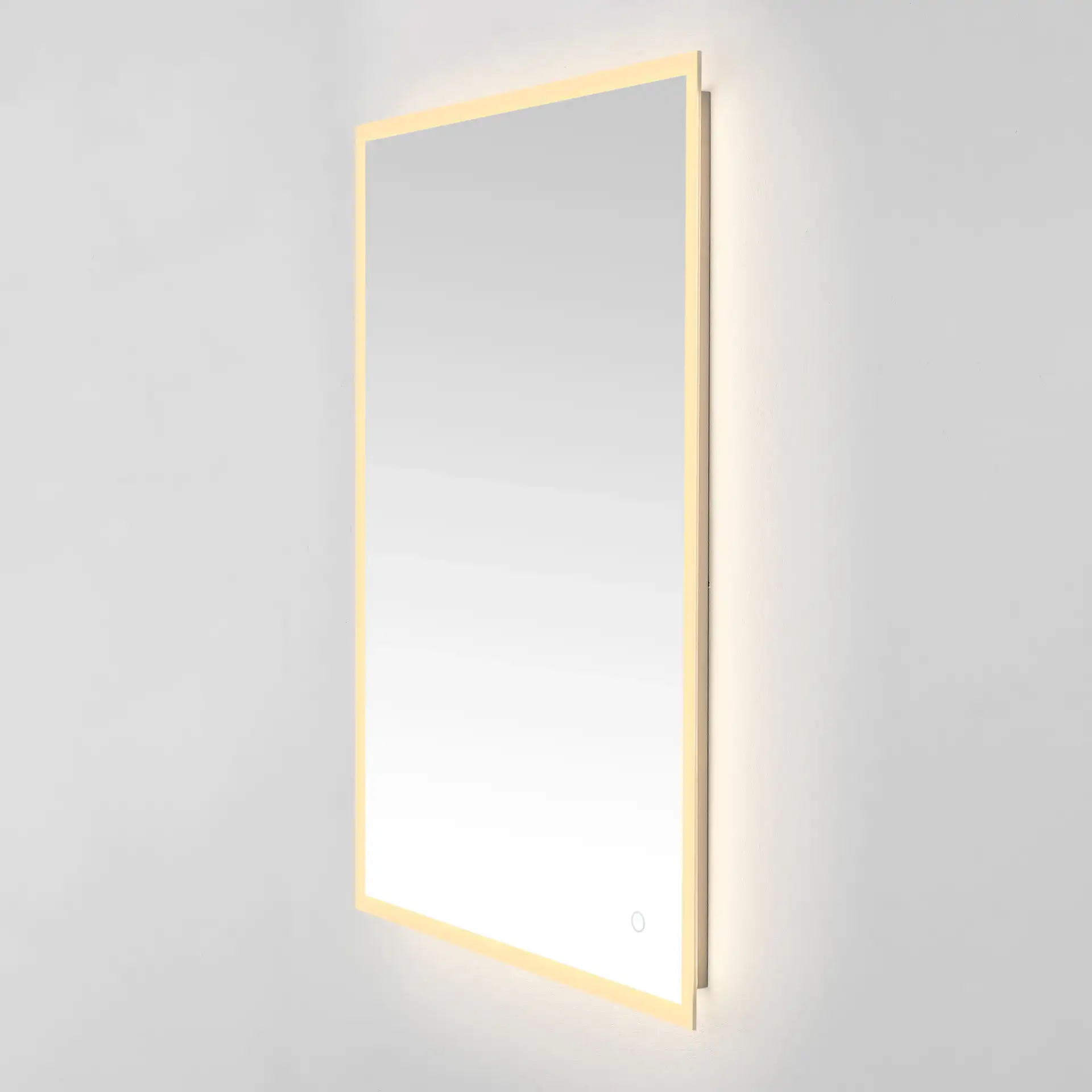 Houston 24" Led Mirror in Silver / White, detail view