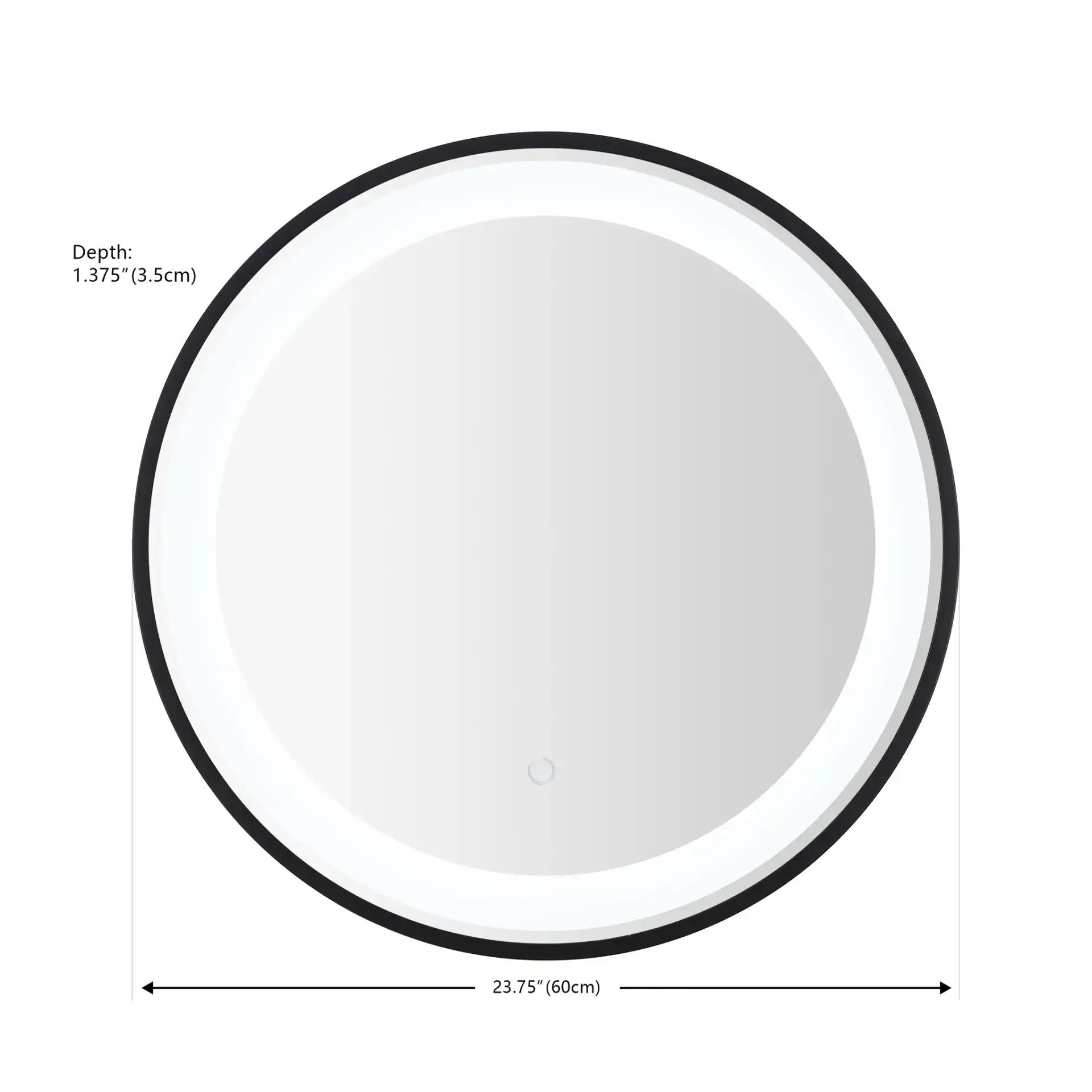 Blakewell 24" Led Mirror in Black / Silver, detail view