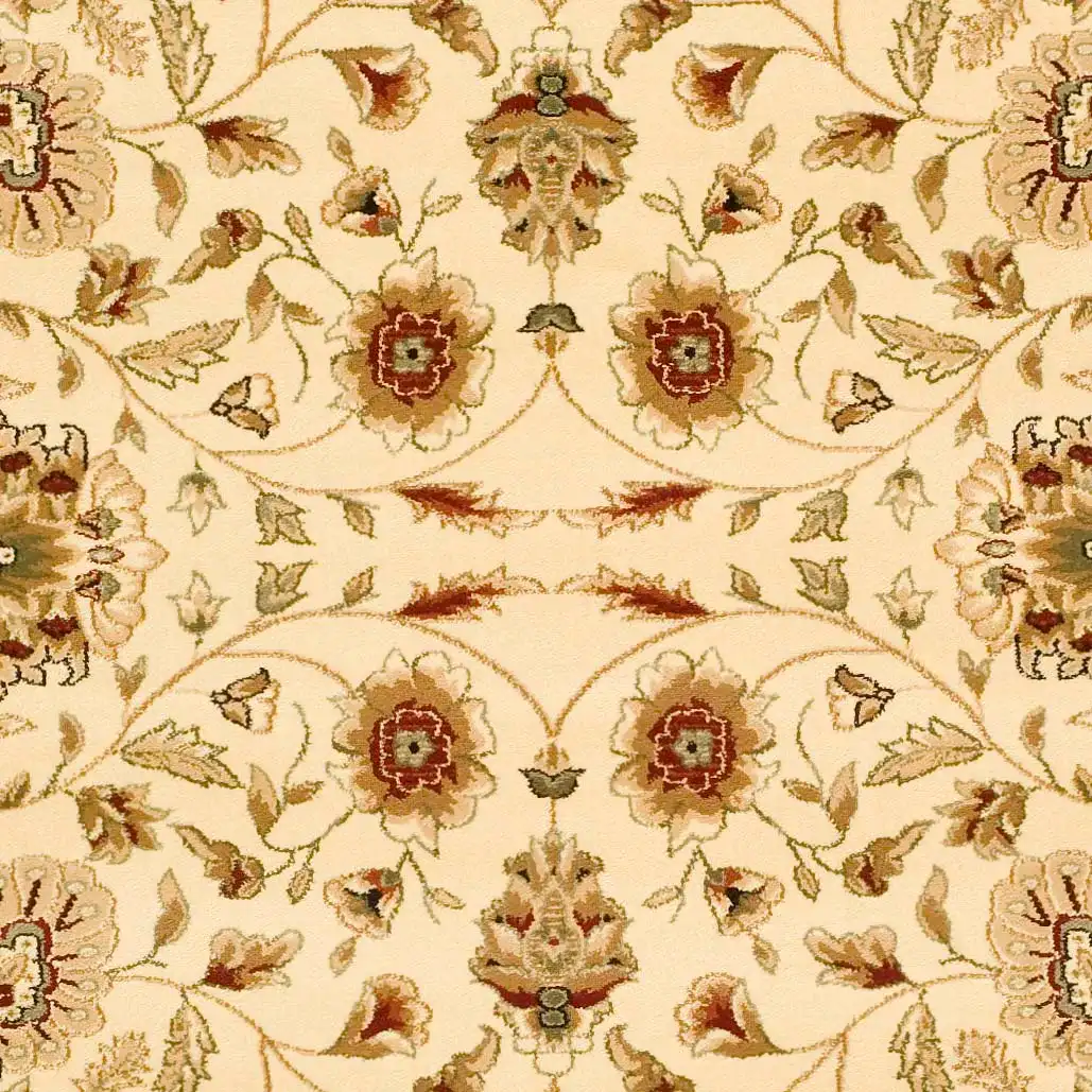 Lyndhurst Classic Floral Bordered Rug in Ivory / Red in a styled room