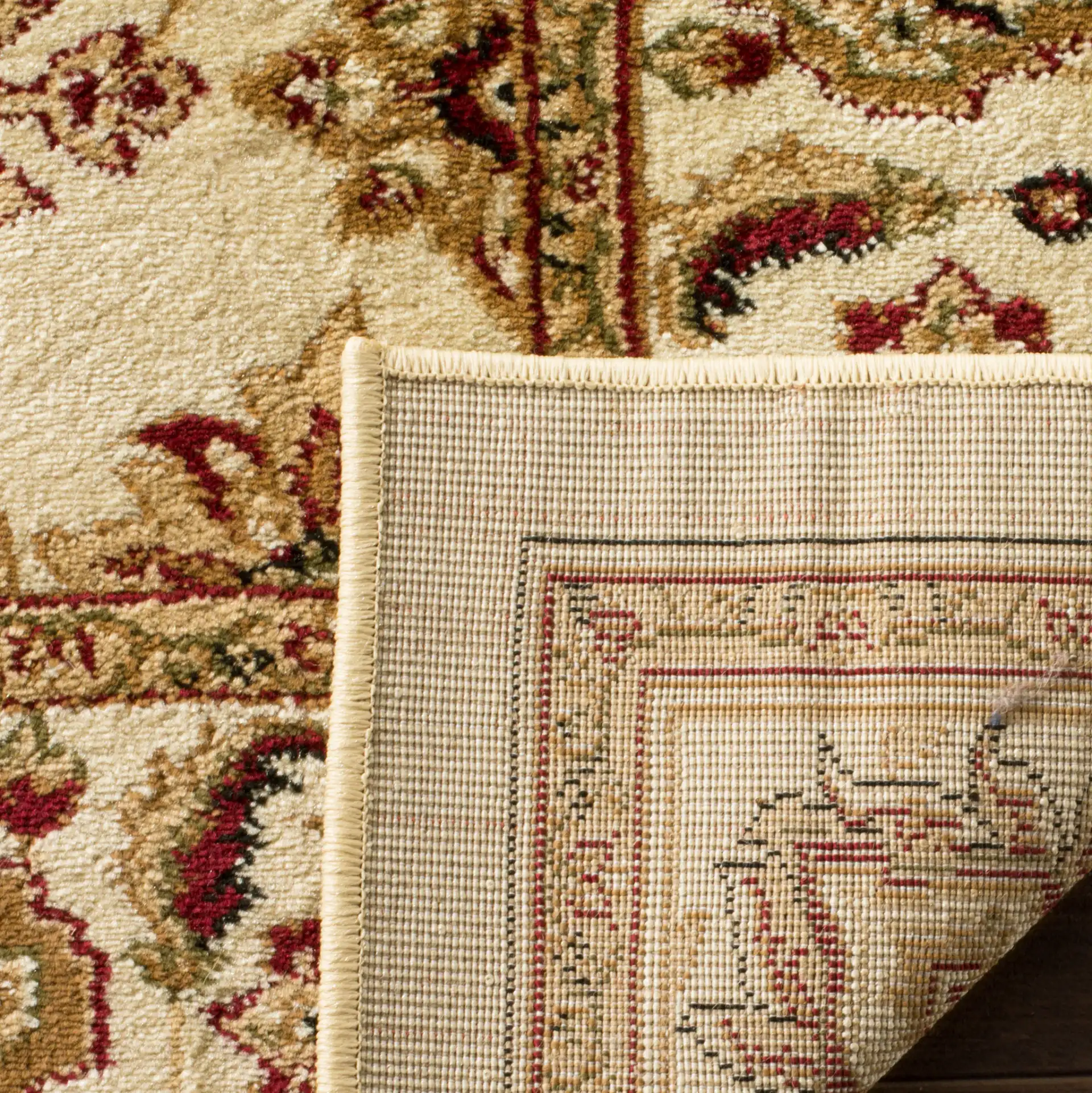 Lyndhurst Bordered Floral Medallion Rug in Ivory in a styled room