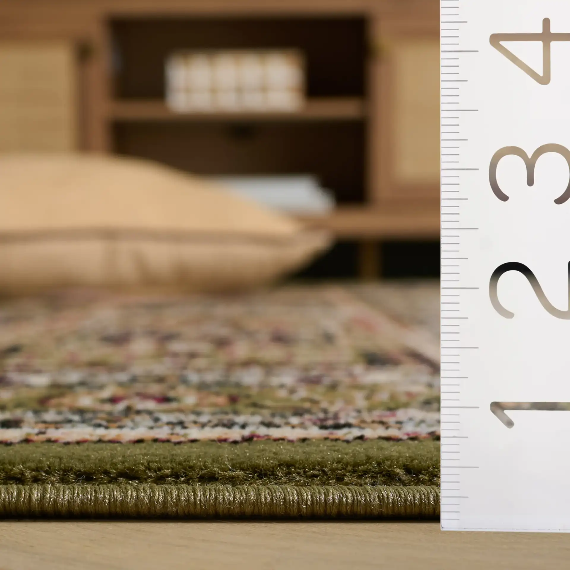 Lyndhurst Panel Rug in Multicolor / Green in a styled room