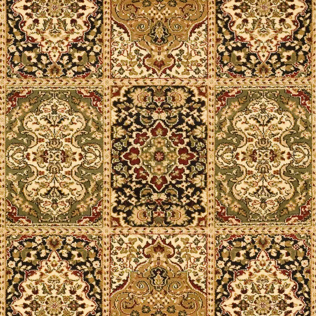 Lyndhurst Panel Rug in Multicolor / Green in a styled room