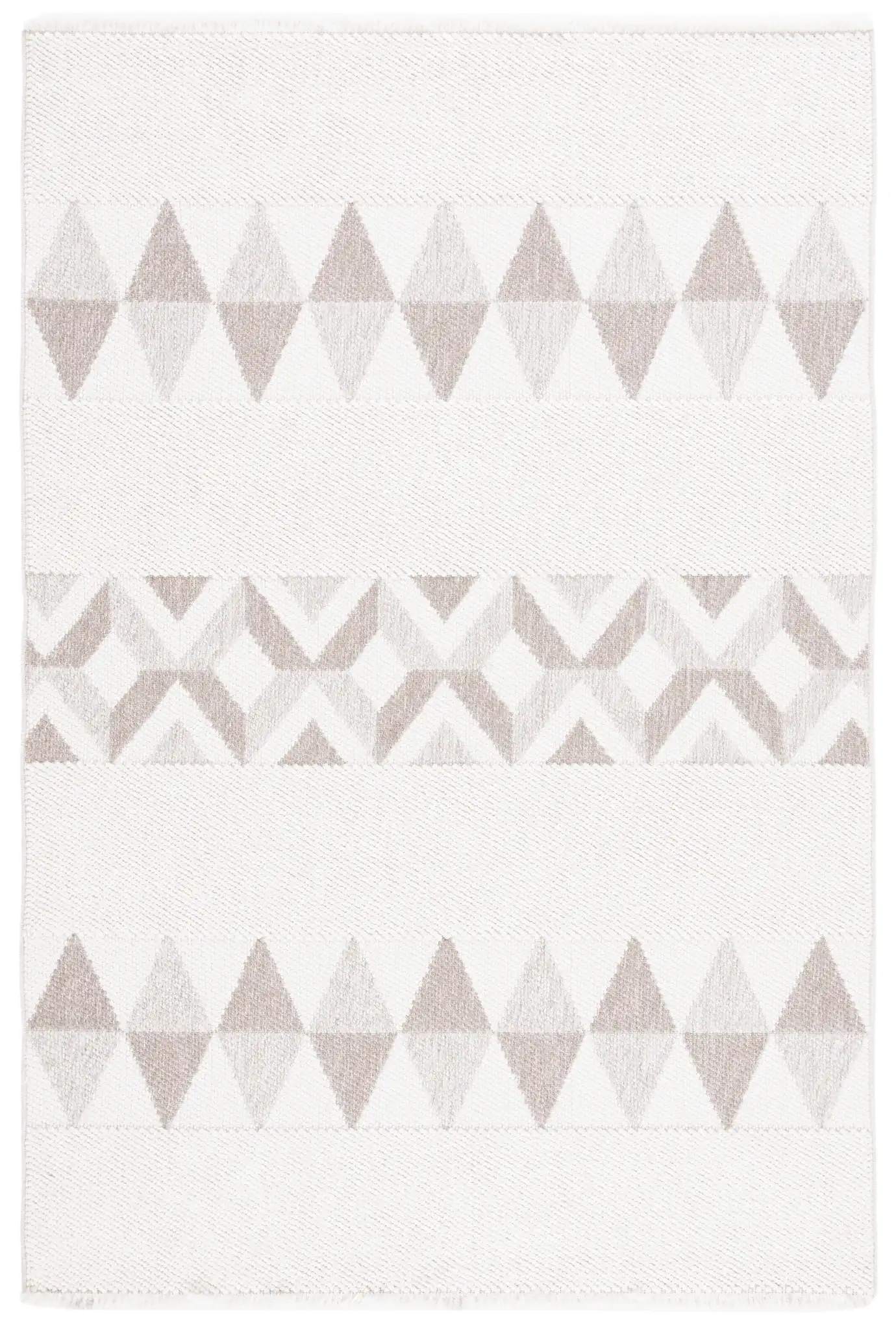 Lotus Banded Chevron Rug in Ivory / Beige