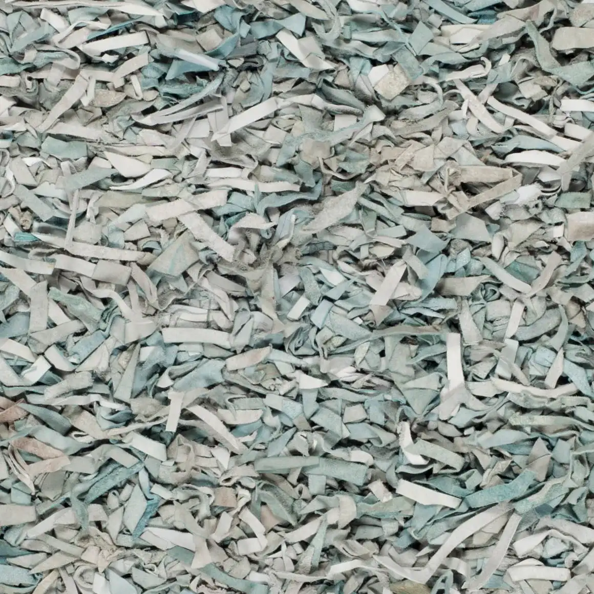 Leather Shag Solid Rug in Light Blue