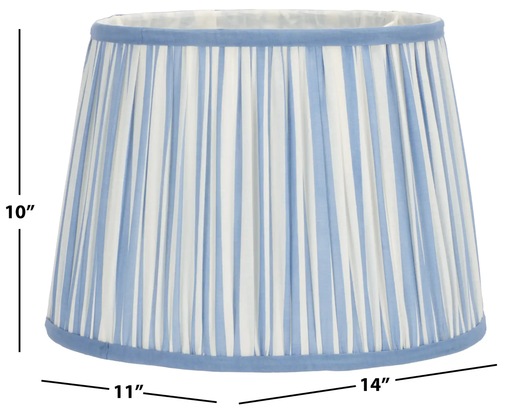Aria Cotton Printed Lamp Shade in Blue / White, detail view