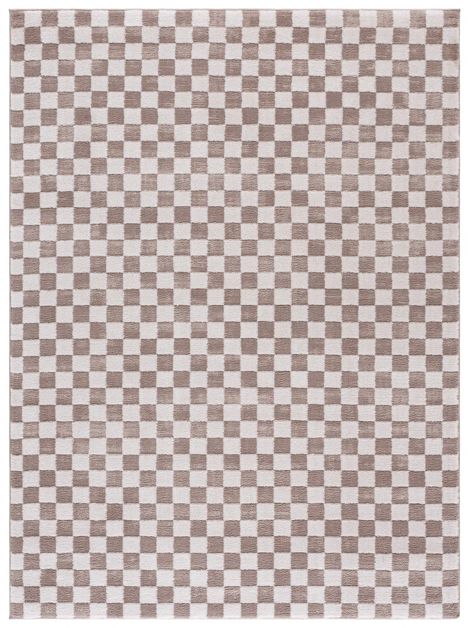 Lunara Checkerboard Rug in Light Beige / Ivory