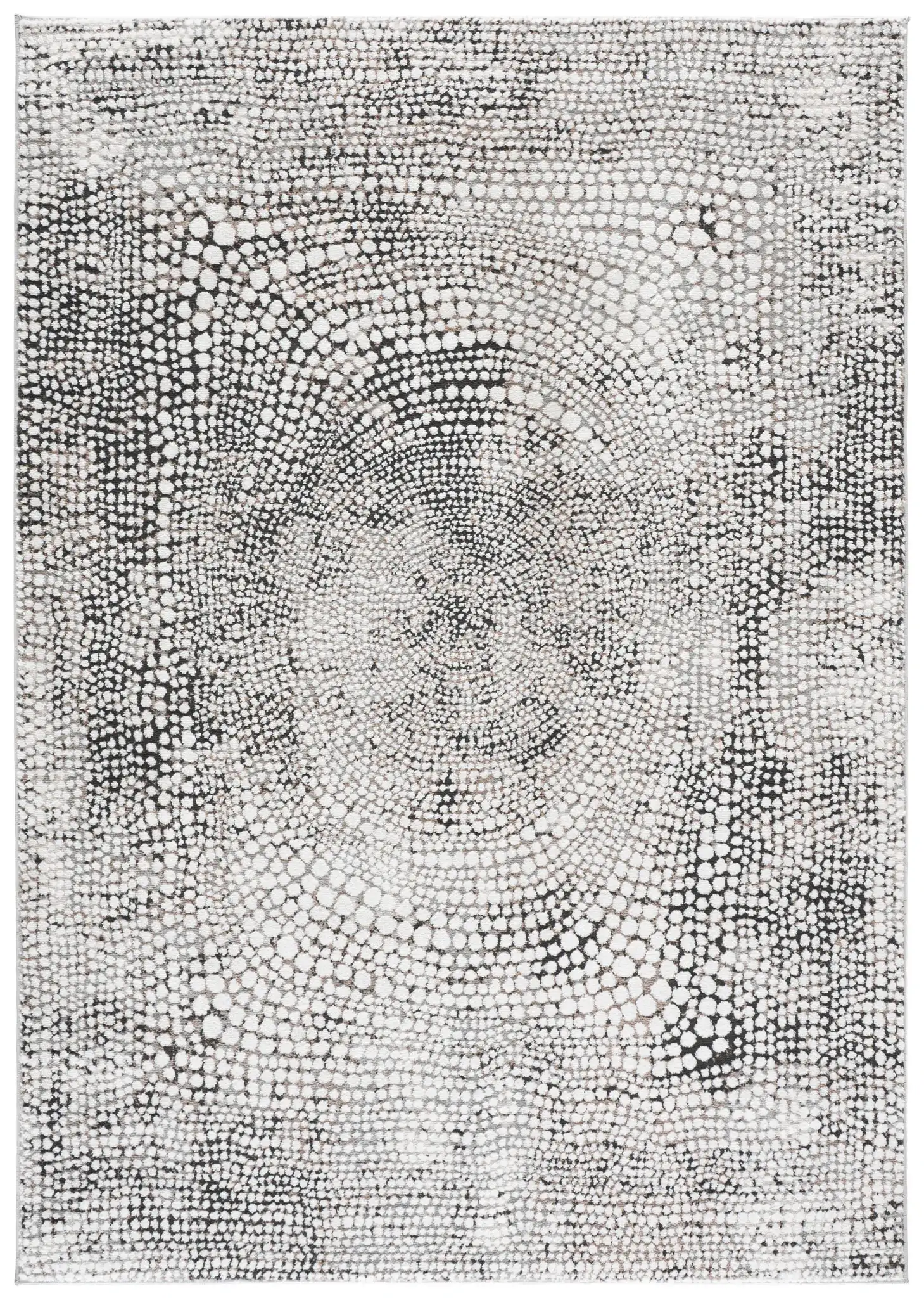Lunara Pebble Mosaic Rug in Charcoal / Ivory