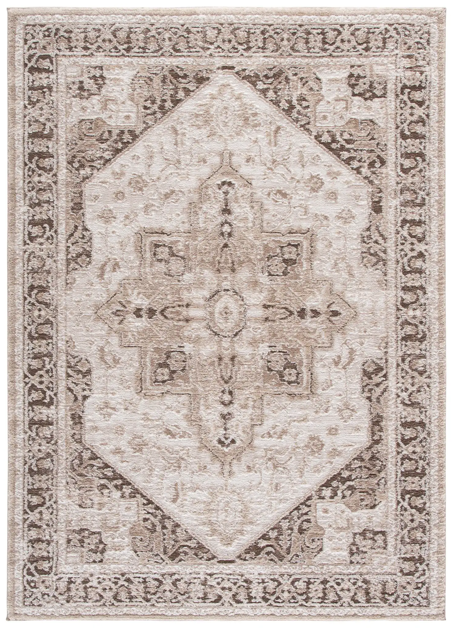 Lunara Medallion Rug in Beige / Ivory