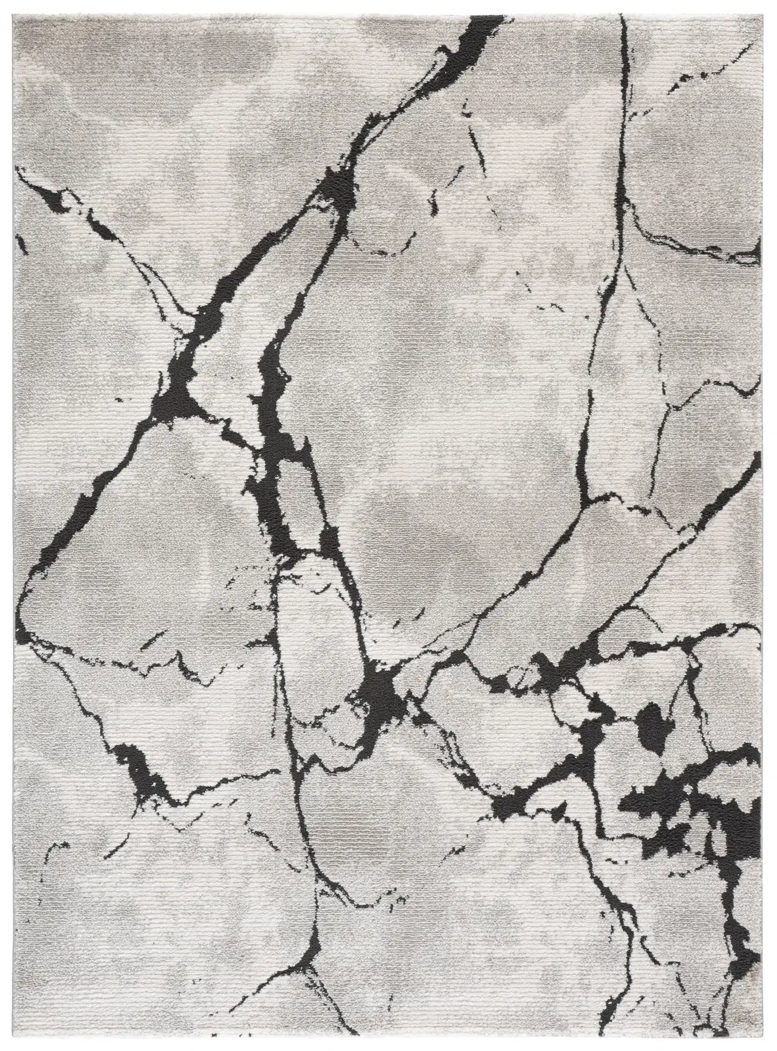 Lunara Modern Marble Rug in Ivory / Charcoal