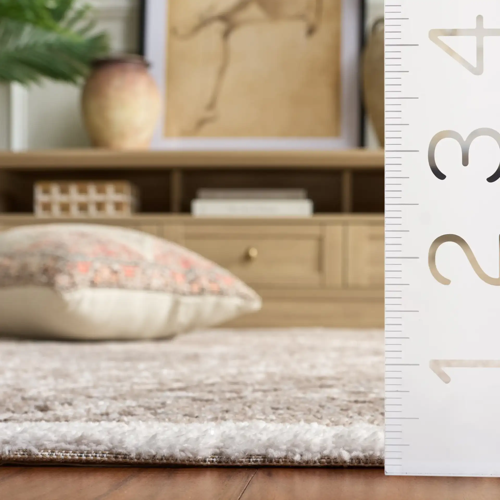 Lunara Traditional Medallion Rug in Beige / Brown in a styled room
