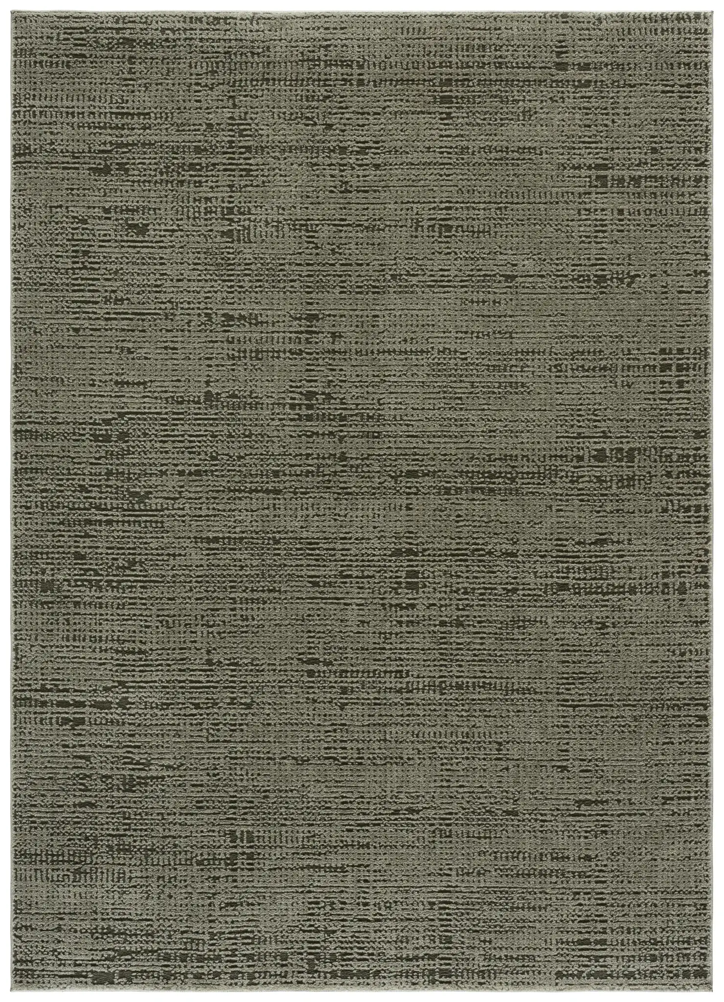 Lunara Modern Ribbed Rug in Green / Dark Green