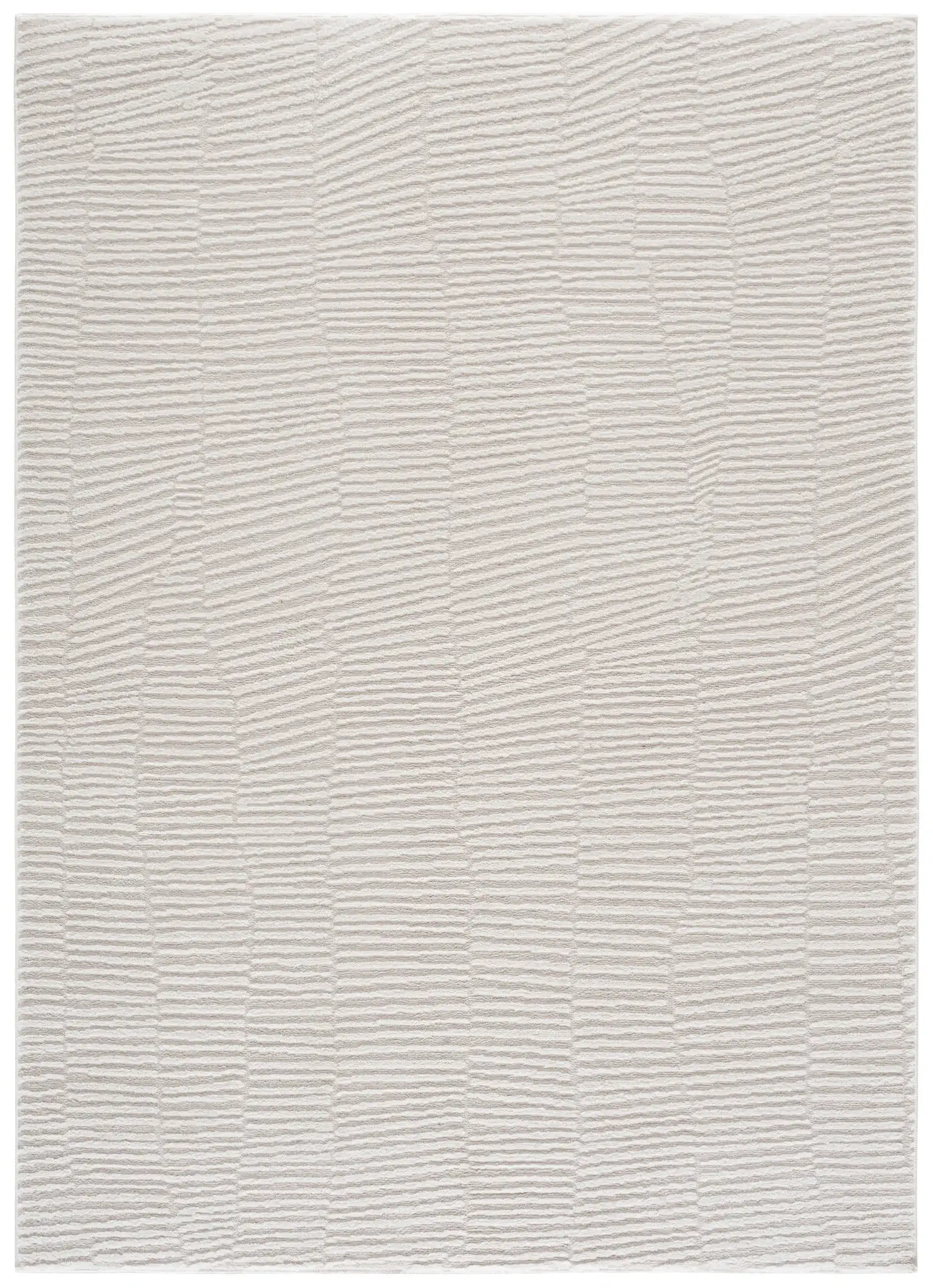 Lunara Modern Ribbed Rug in Ivory