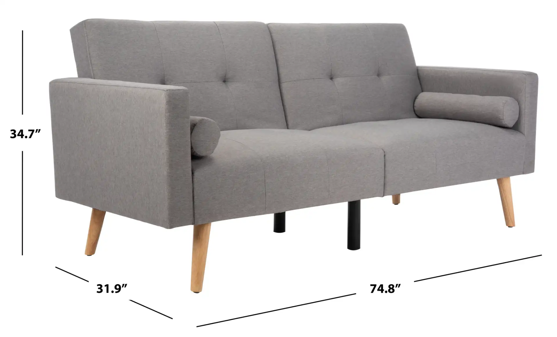 Astoria Foldable Futon Bed in Navy / Black, detail view