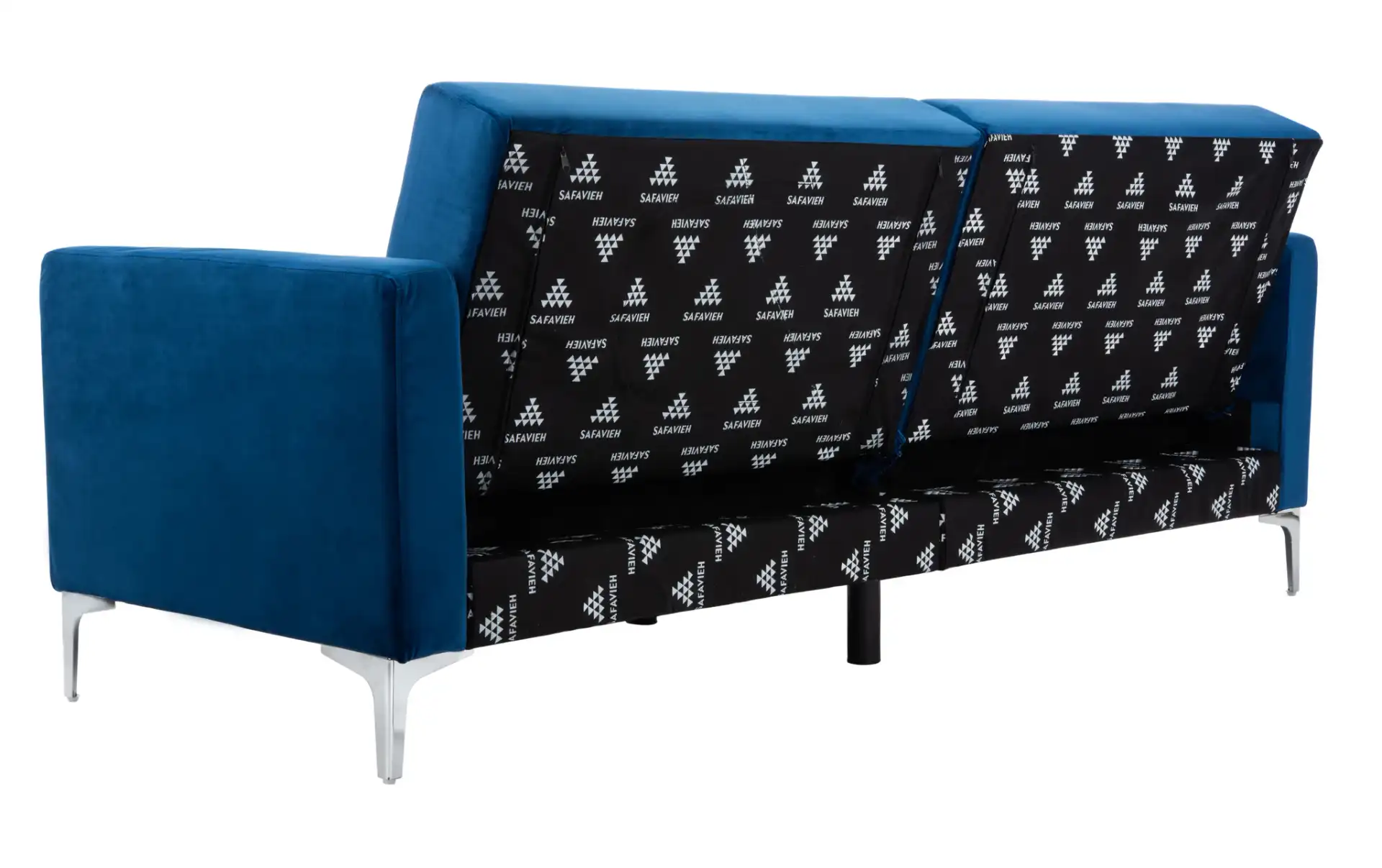 Chelsea Foldable Futon Bed in Cognac / Chrome, detail view