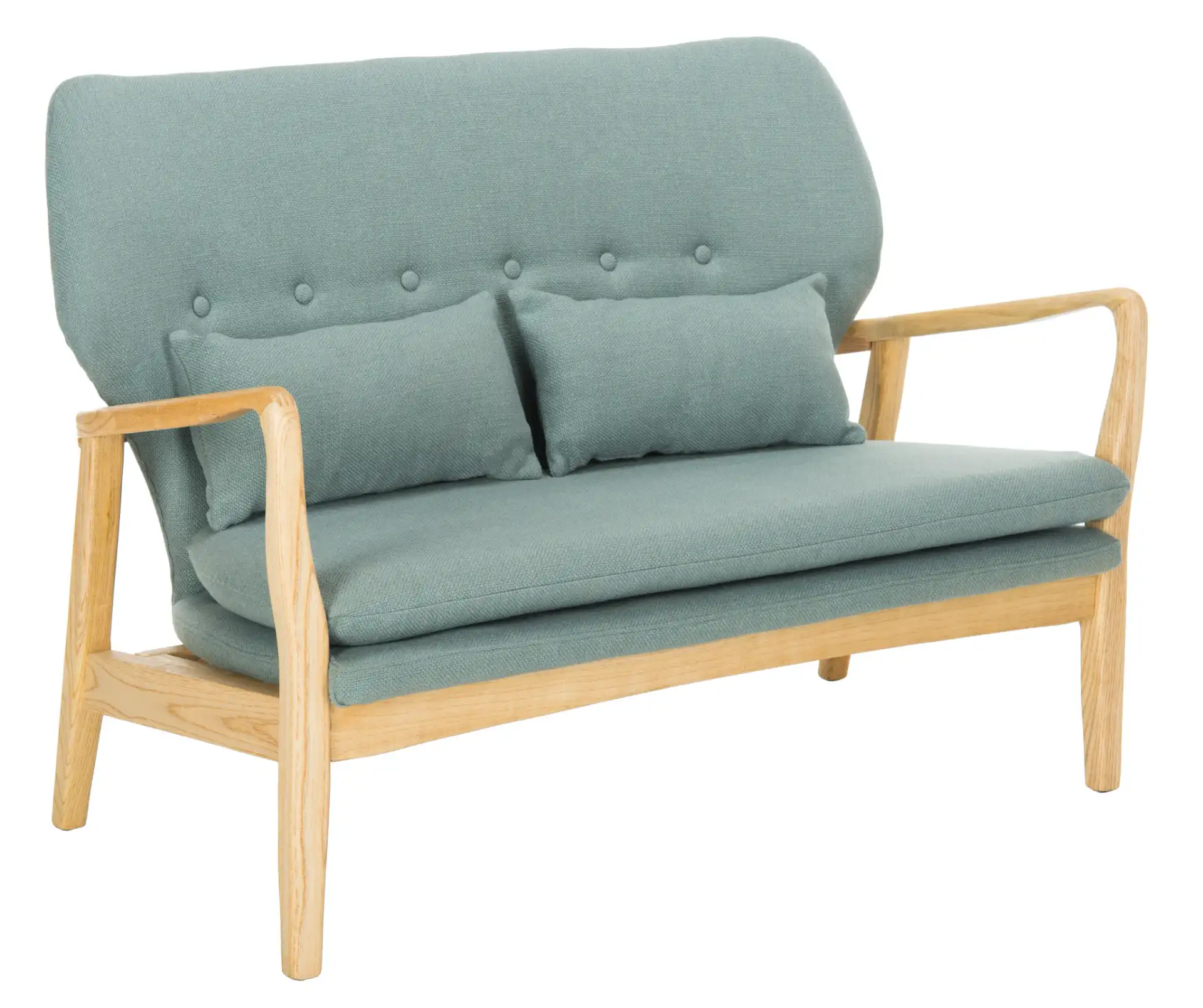 Ellaria Loveseat With Bench in Blue / Natural, detail view