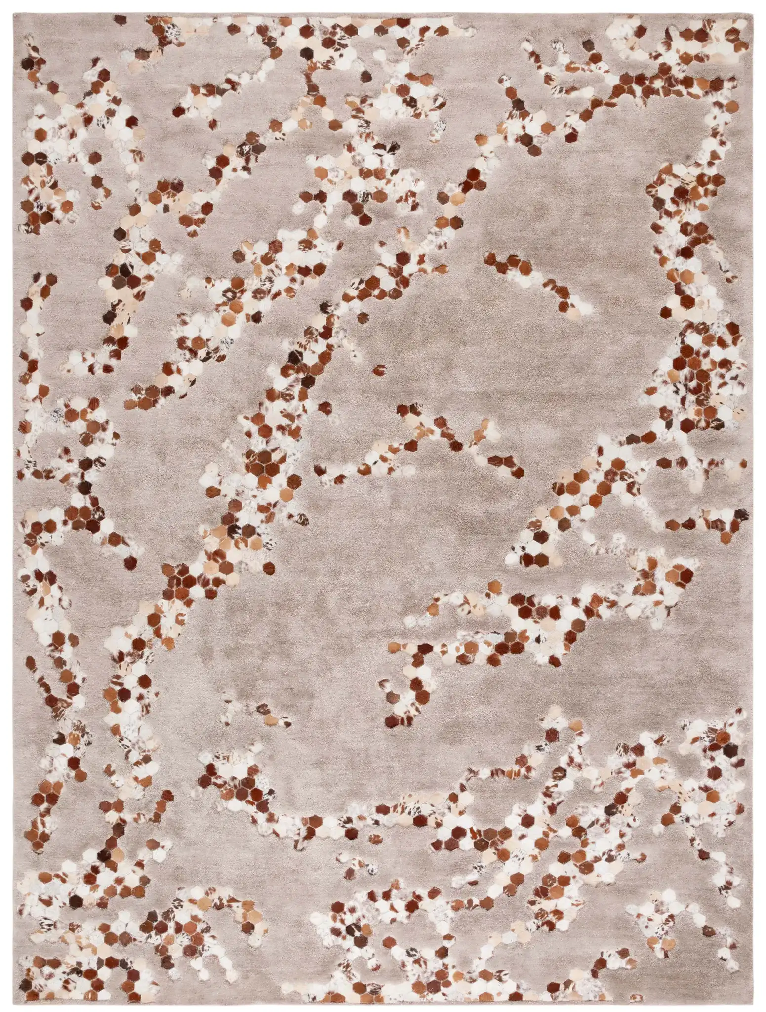 Manhattan Hexagon Hand-Tufted Rug in Taupe