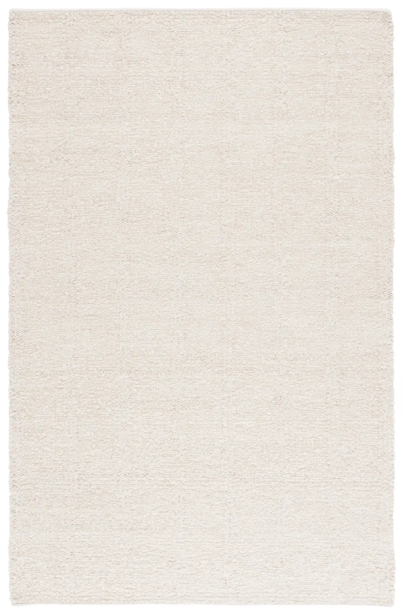 Manhattan Ribbed Solid Hand-Woven Wool Rug in Ivory