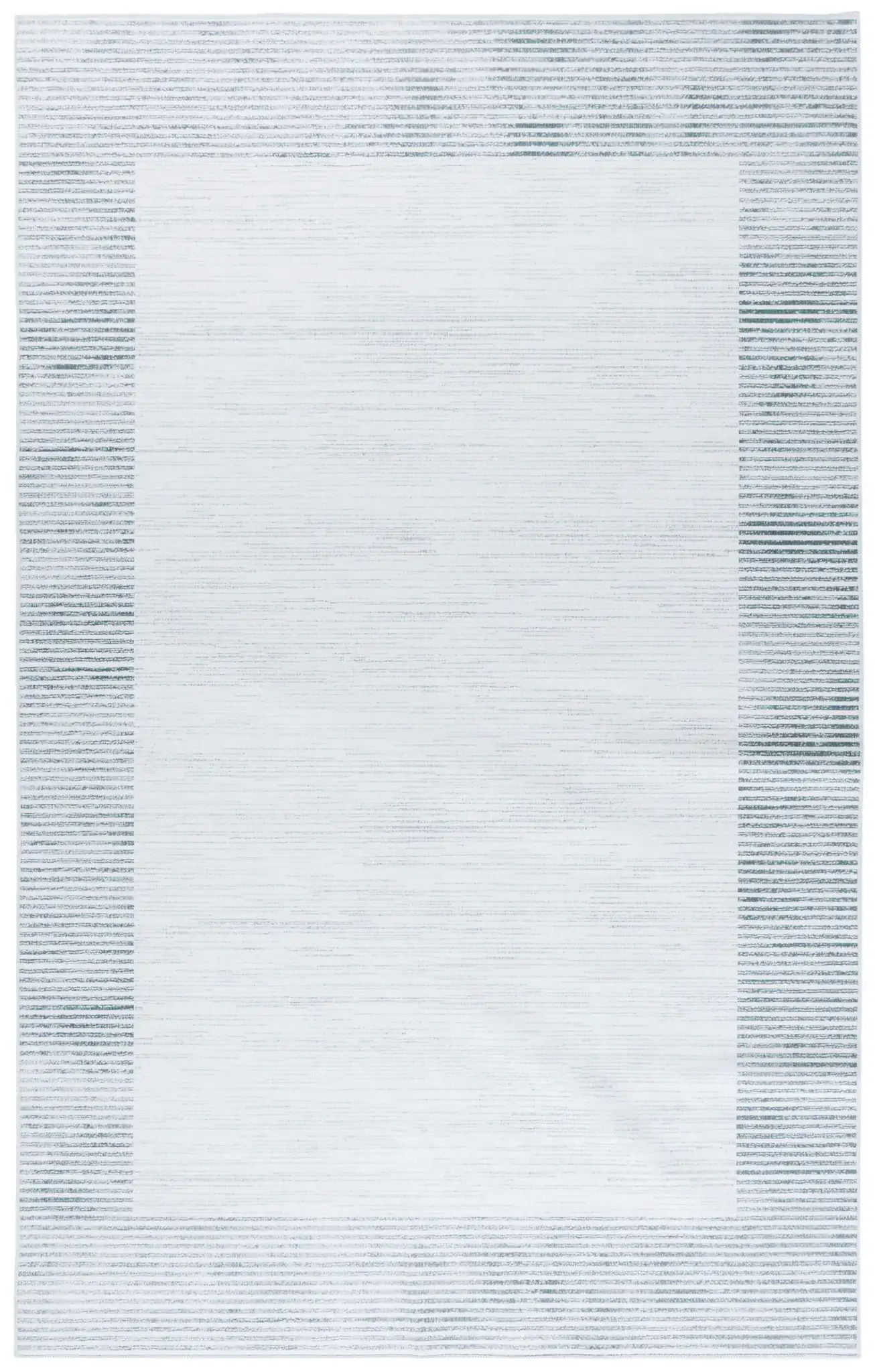 Malibu Striped Border Washable Rug in Ivory / Gray