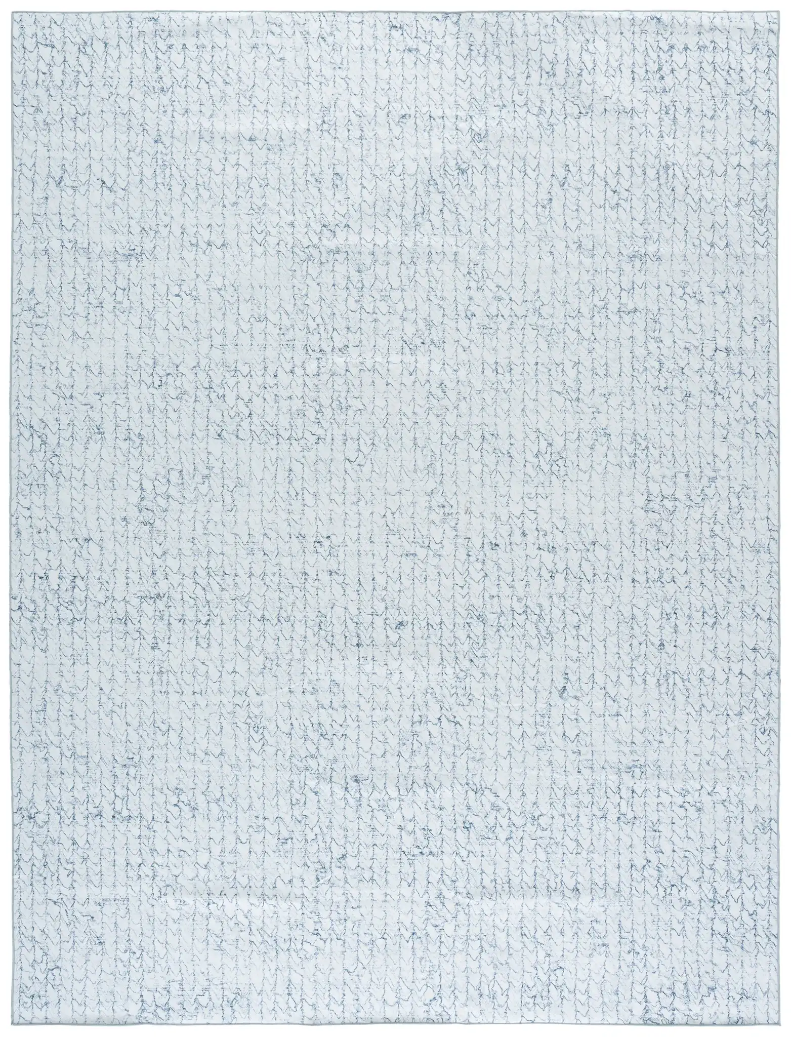 Malibu Sketched Chevron Washable Rug in Gray / Blue
