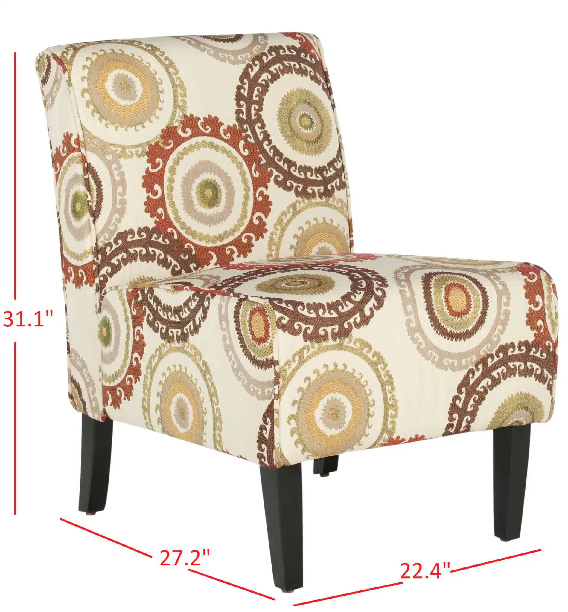 Marka Chair in Multicolor / Espresso, detail view