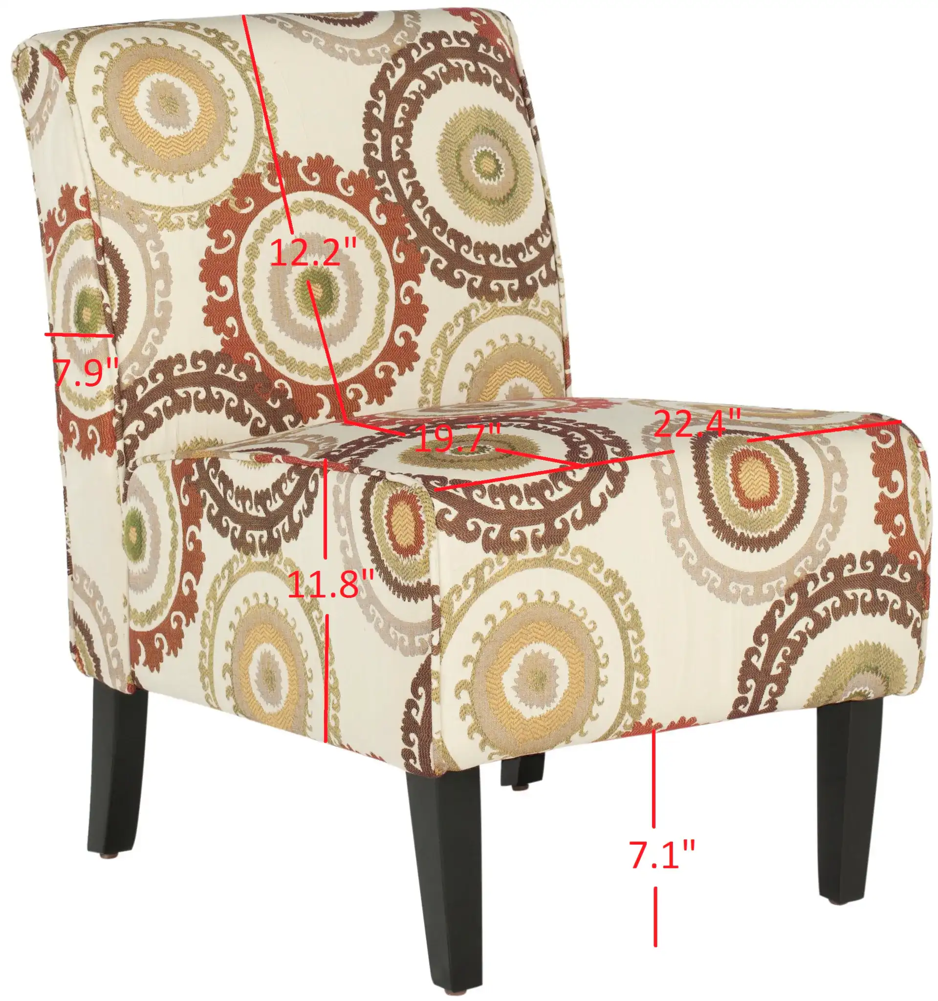 Marka Chair in Multicolor / Espresso, detail view