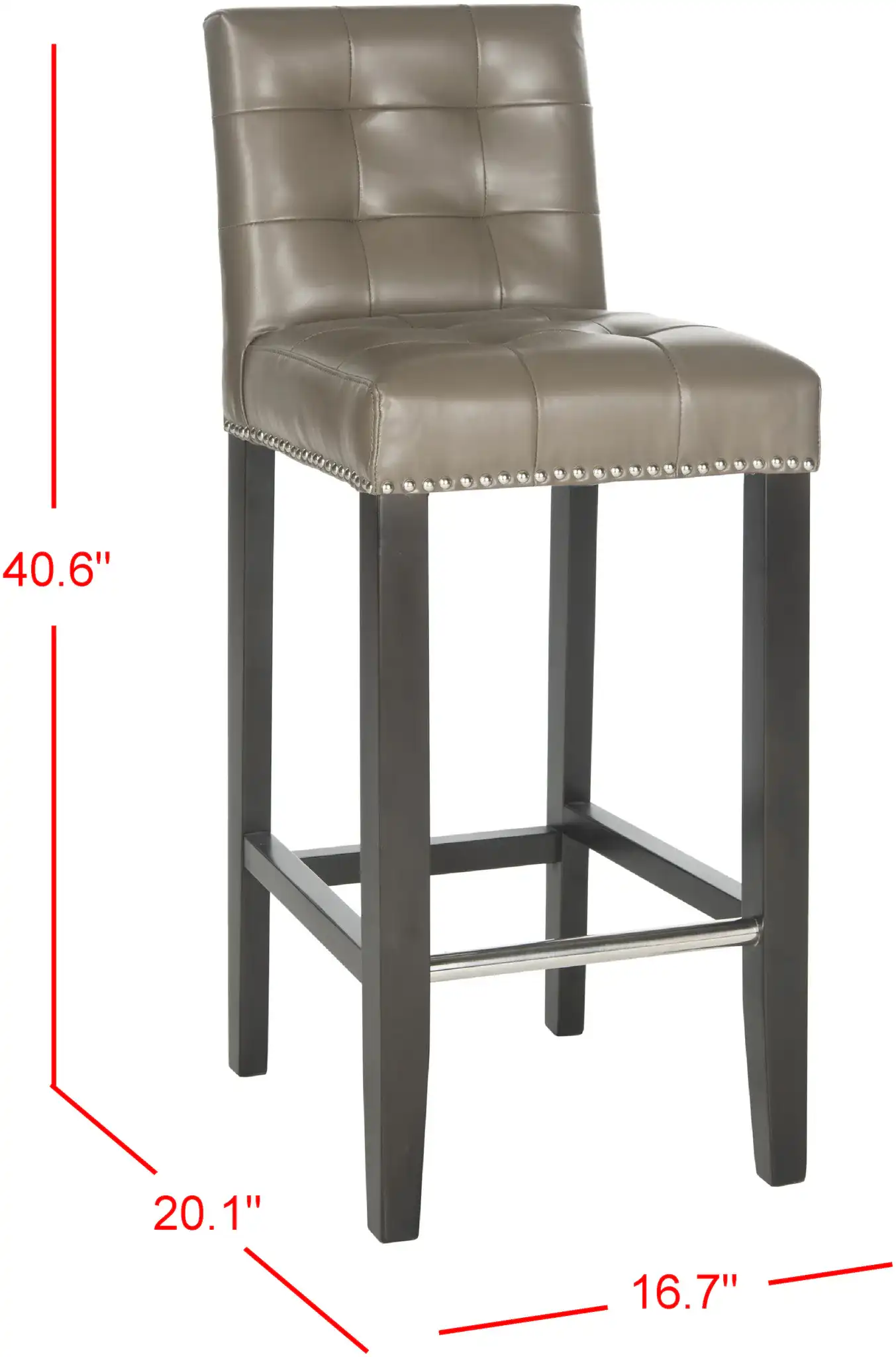 Thompson Barstool in Clay, detail view
