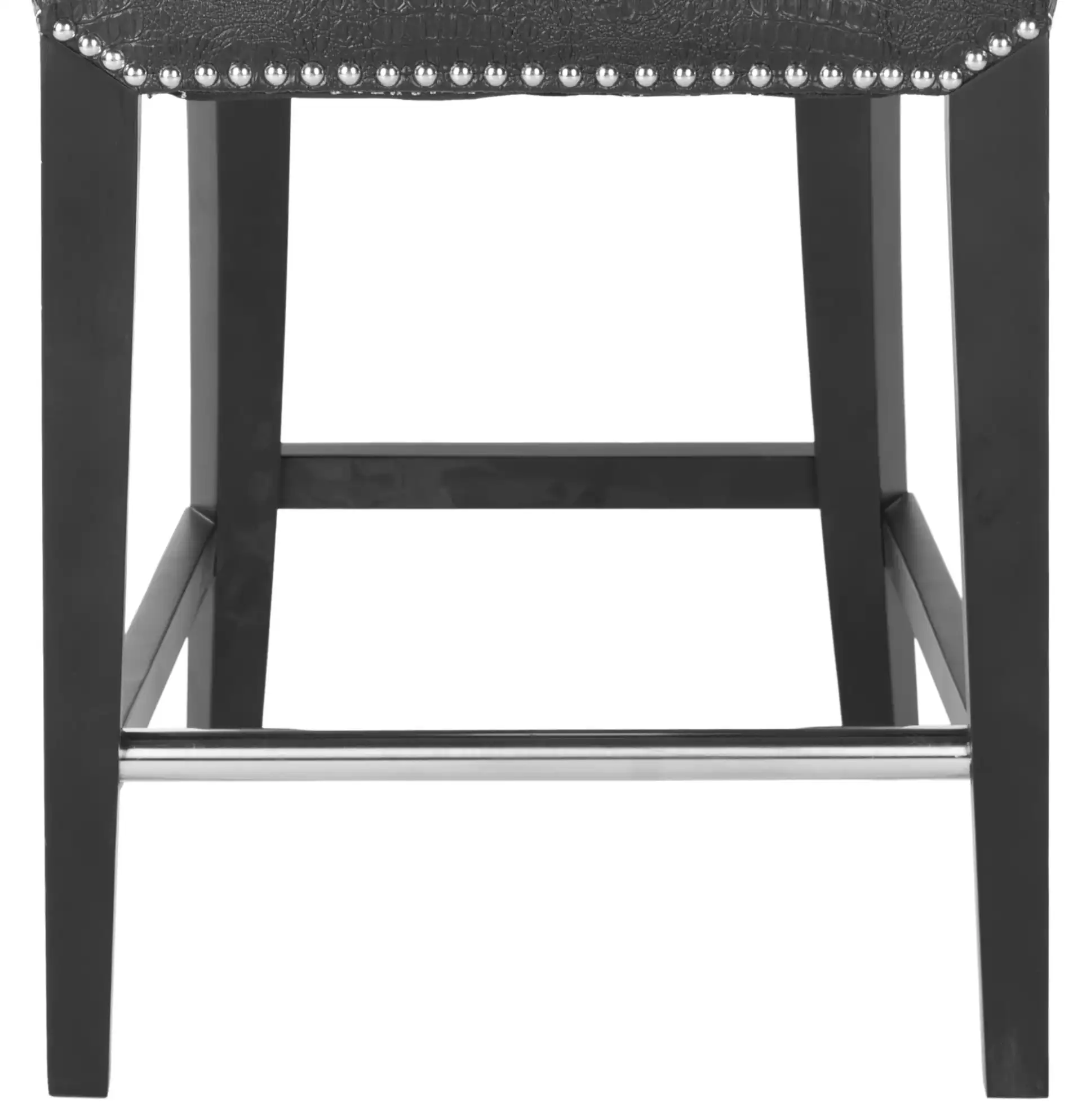 Seth Counter Stool in Black / Crocodile, detail view