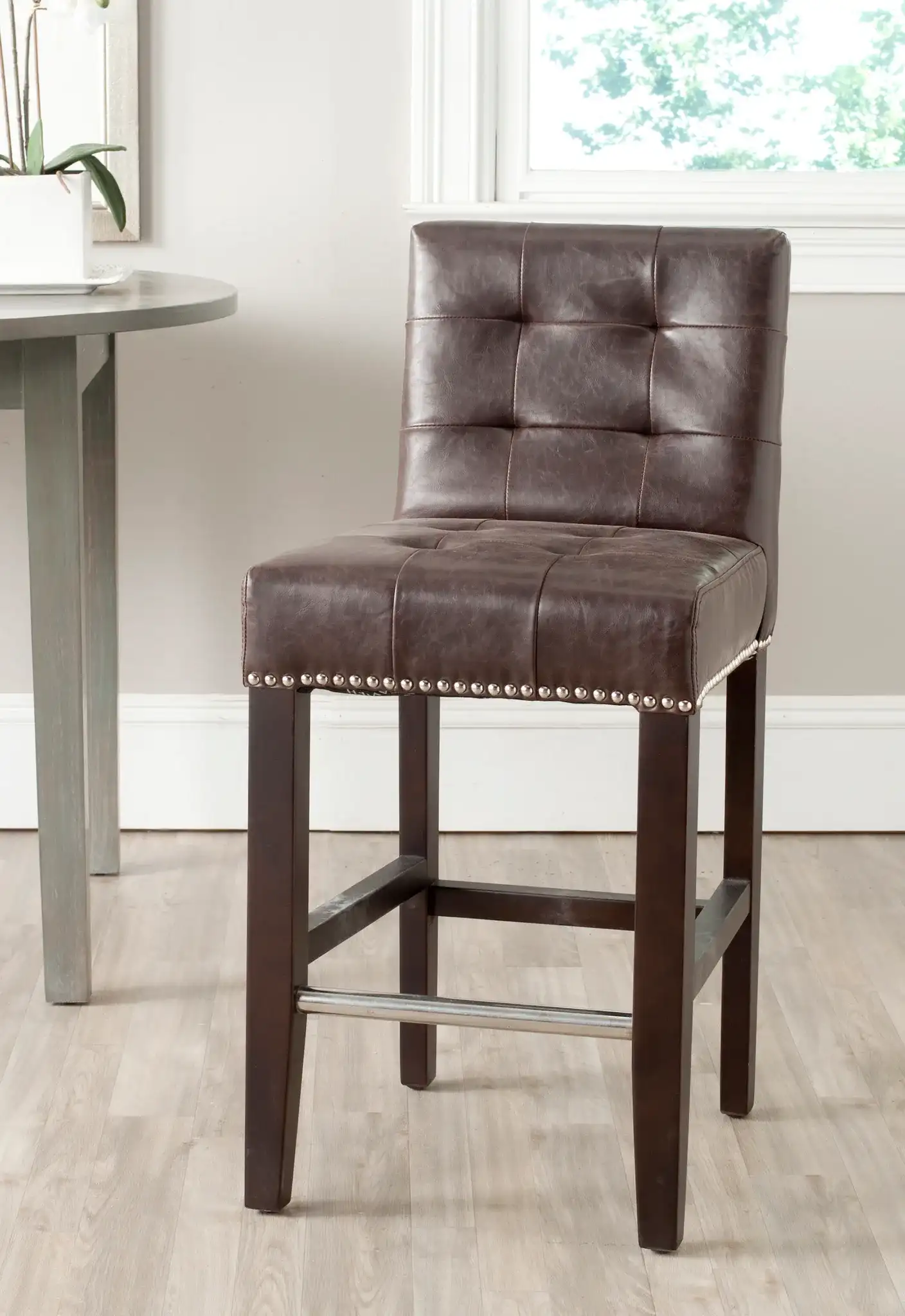 Thompson Counter Stool in Antique Brown in a styled room