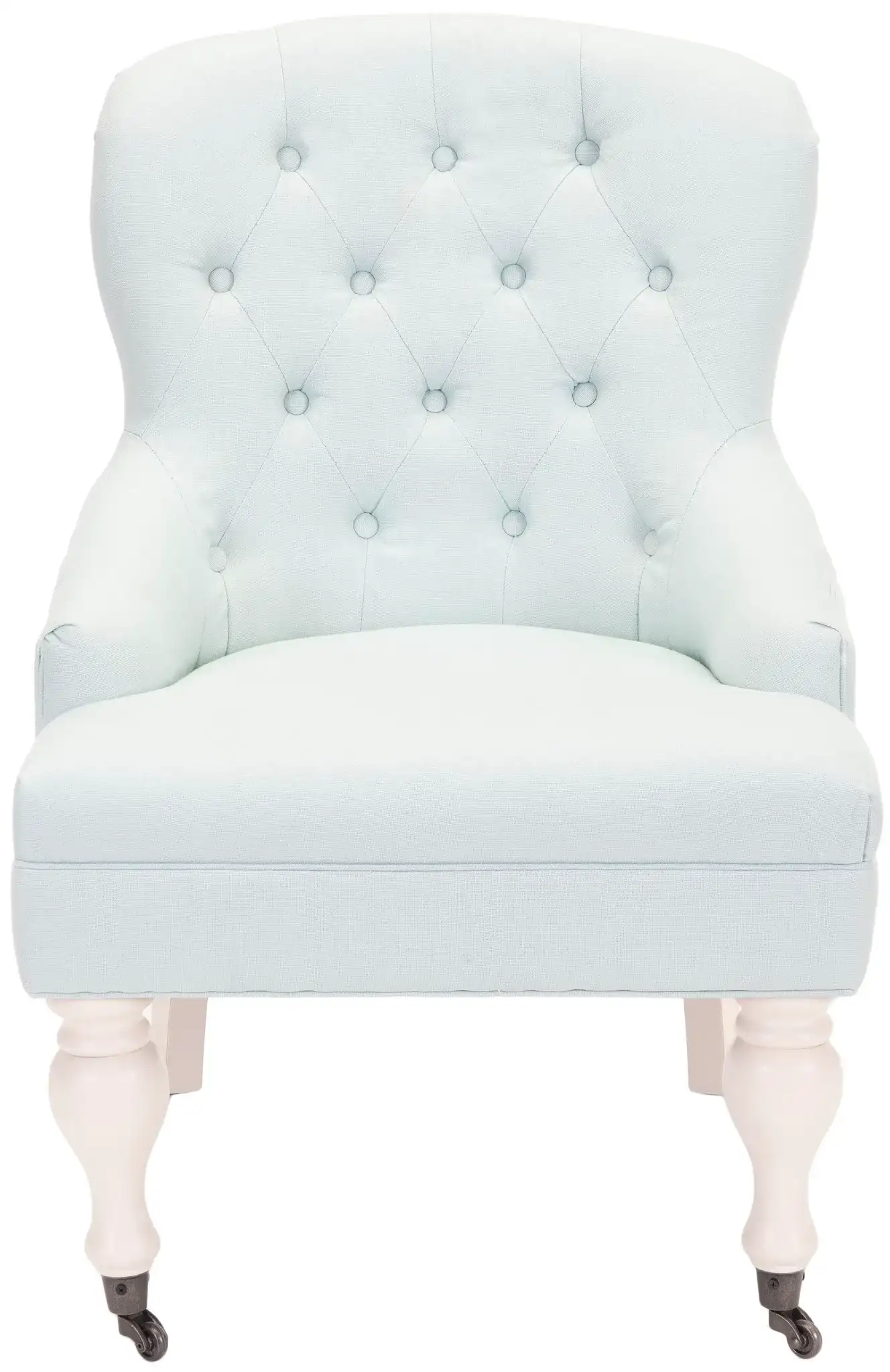 Falcon Arm Chair in Robins Egg Blue, detail view