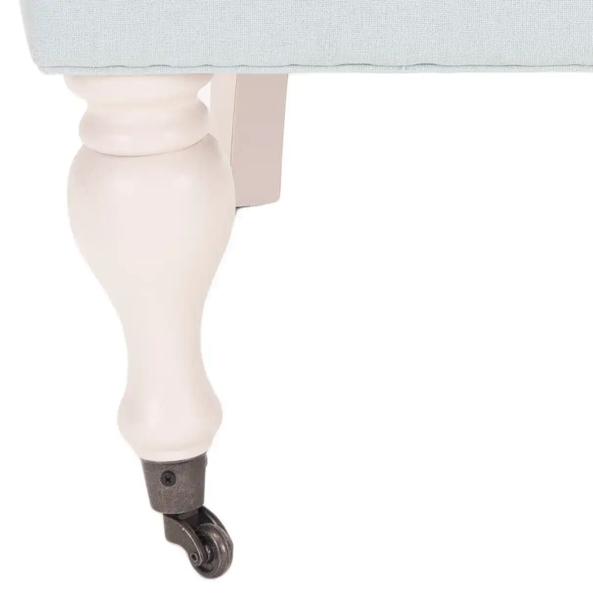 Falcon Arm Chair in Robins Egg Blue, detail view