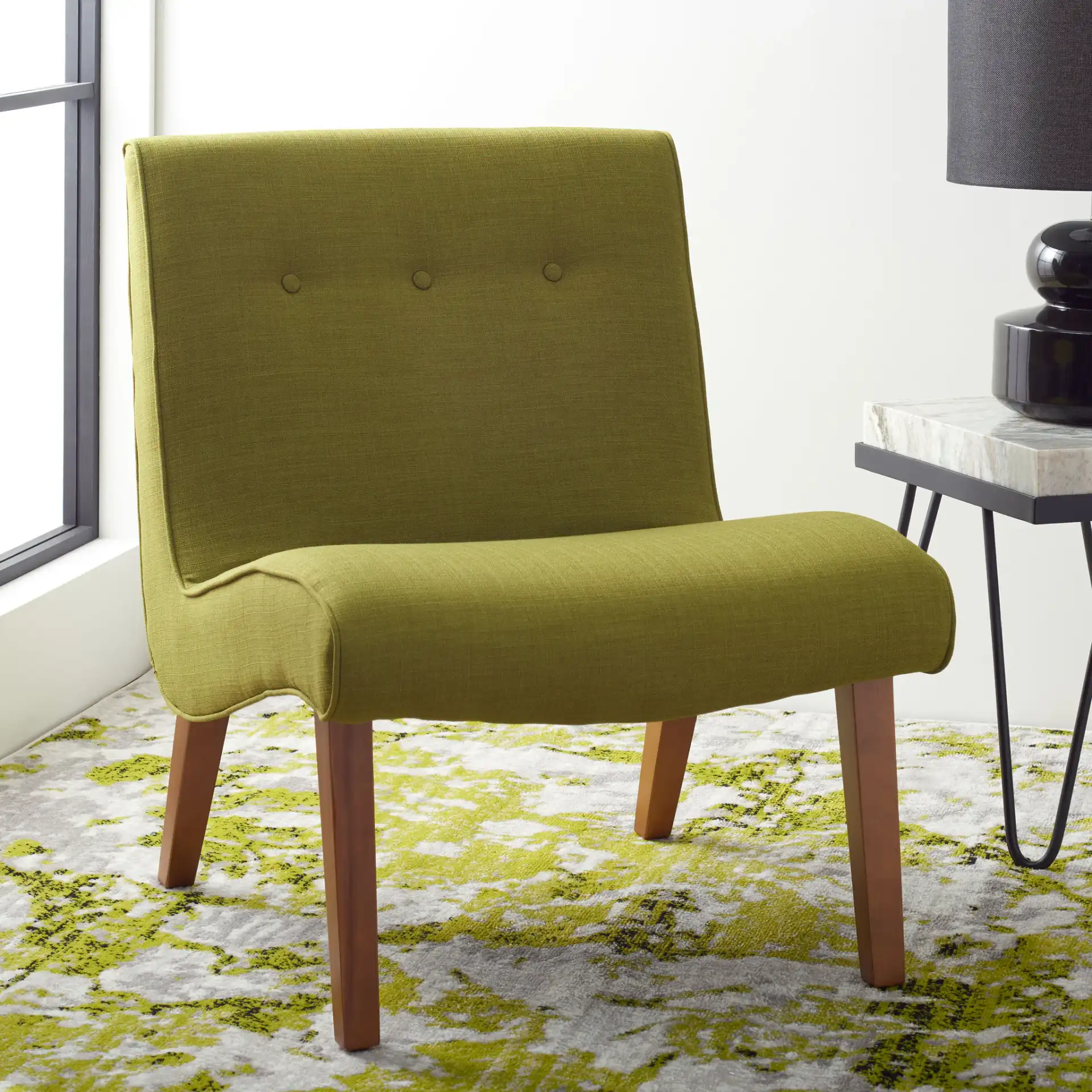 Mandell Chair in Sweet Pea in a styled room