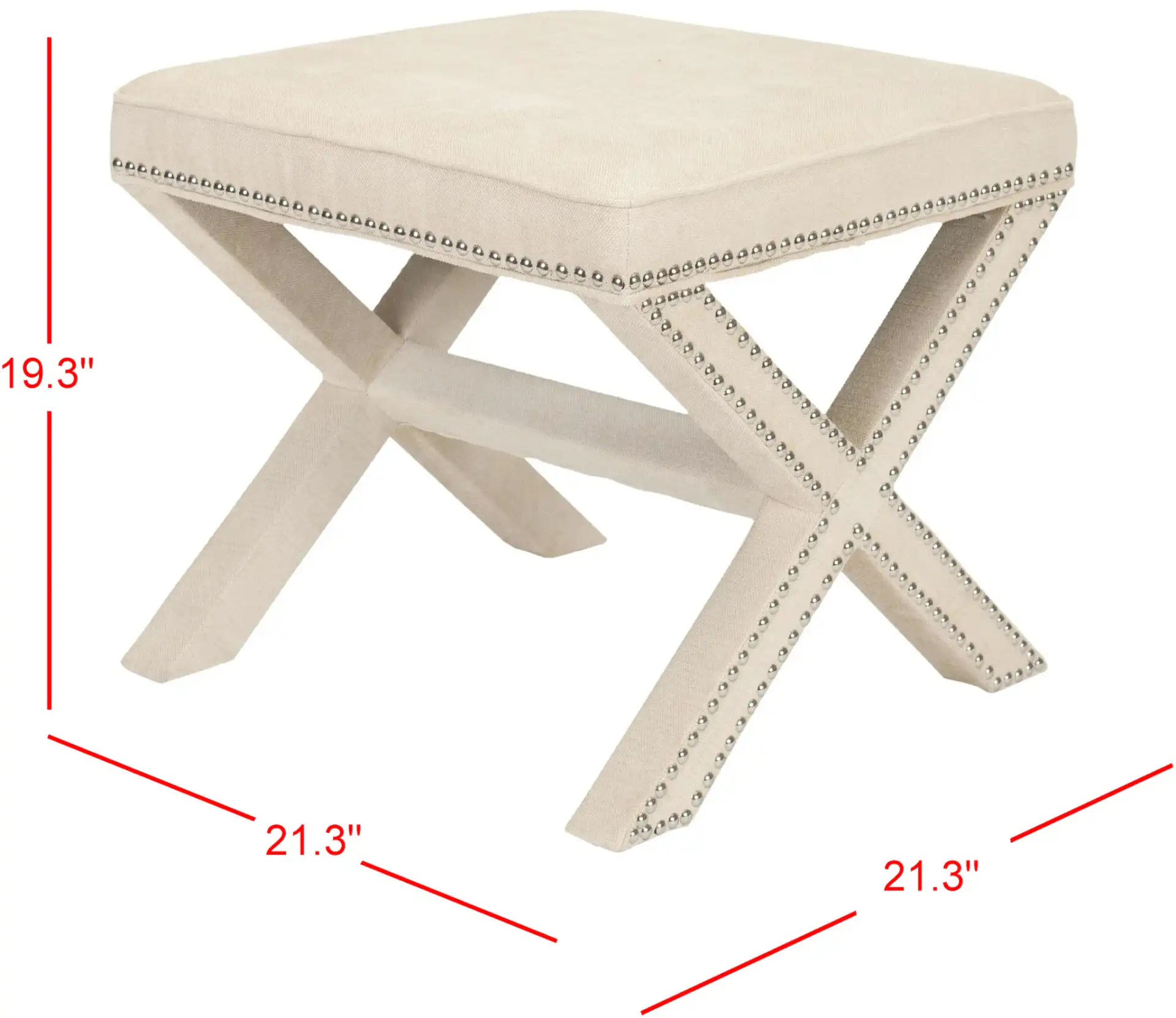 Palmer Ottoman in Taupe, detail view