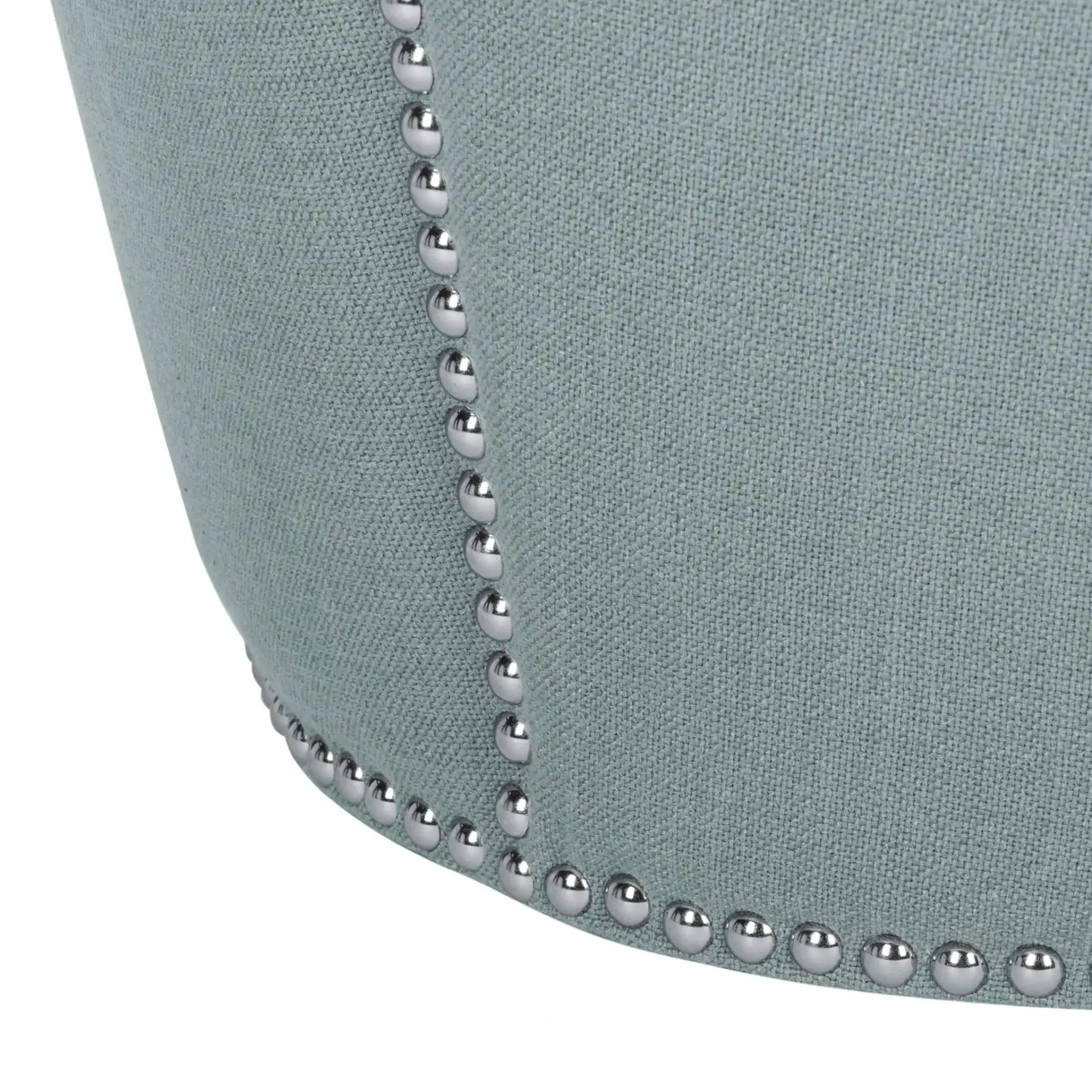 Vanessa Storage Ottoman in Sky Blue, detail view