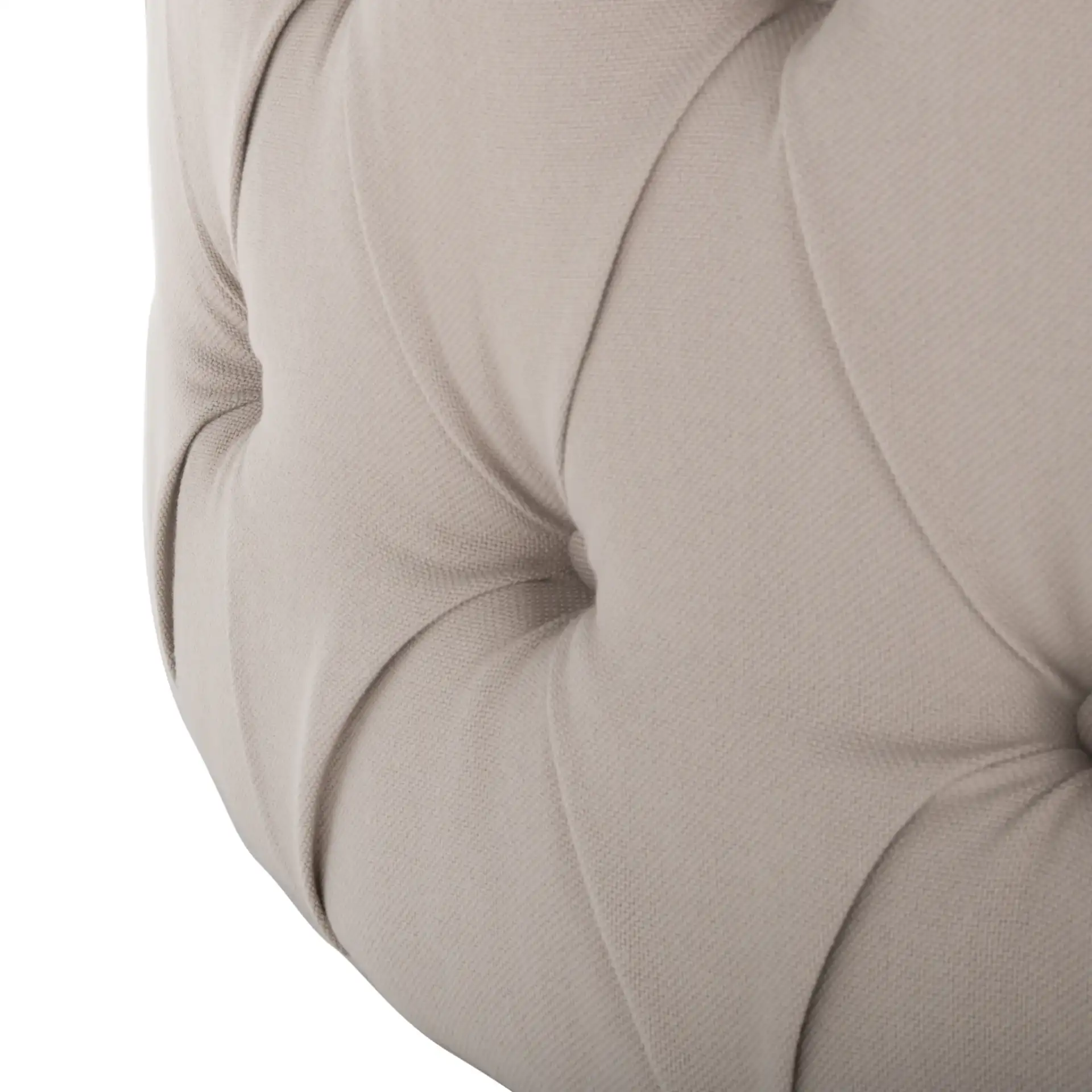 Charlene Ottoman in Taupe, detail view