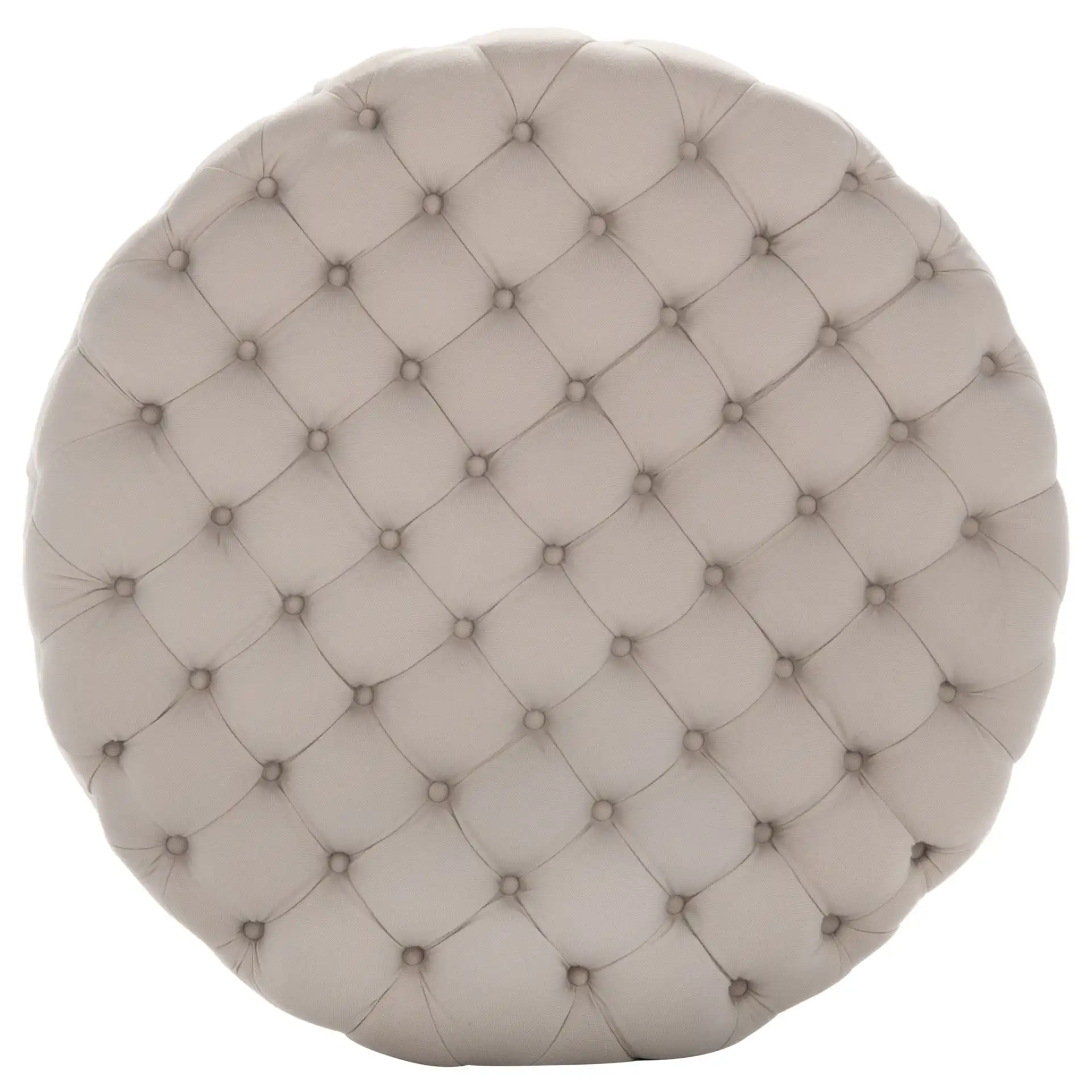 Charlene Ottoman in Taupe, detail view