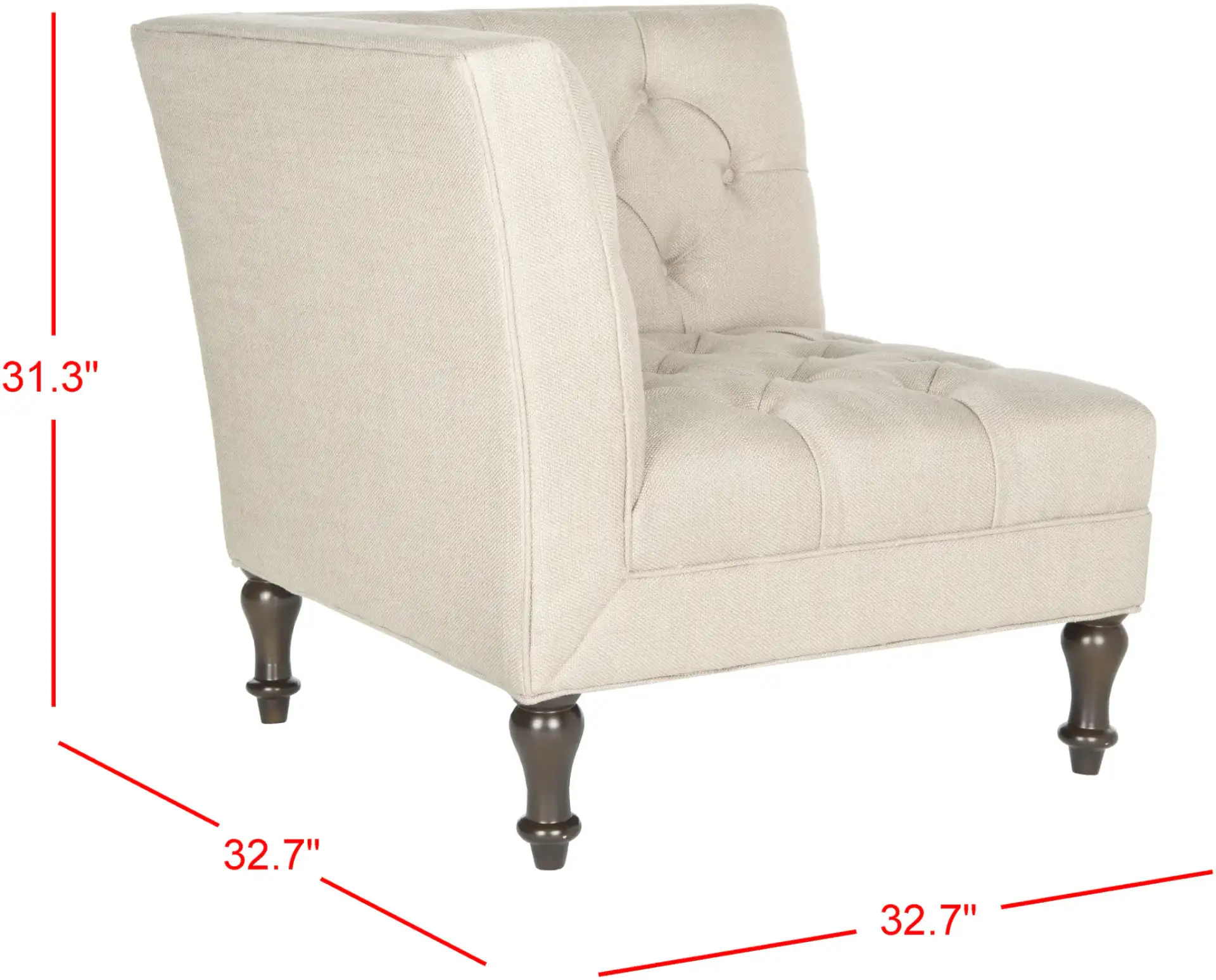 Jack Corner Chair in Antique Gold, detail view