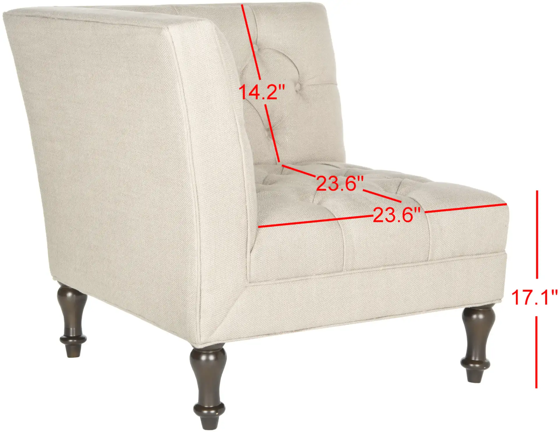 Jack Corner Chair in Antique Gold, detail view