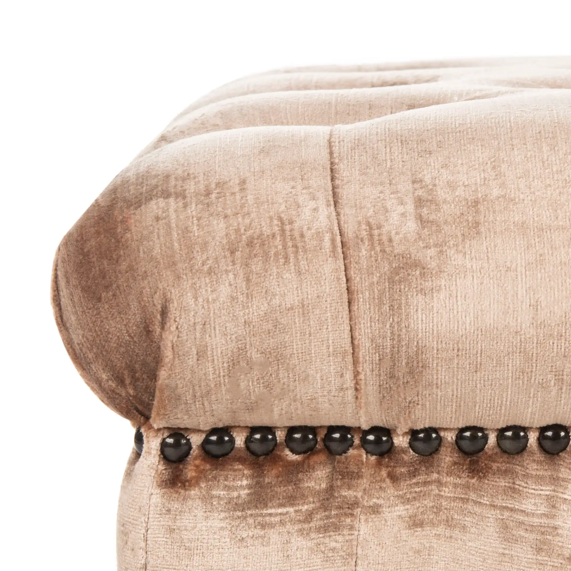 Barney Bench in Champagne in a styled room