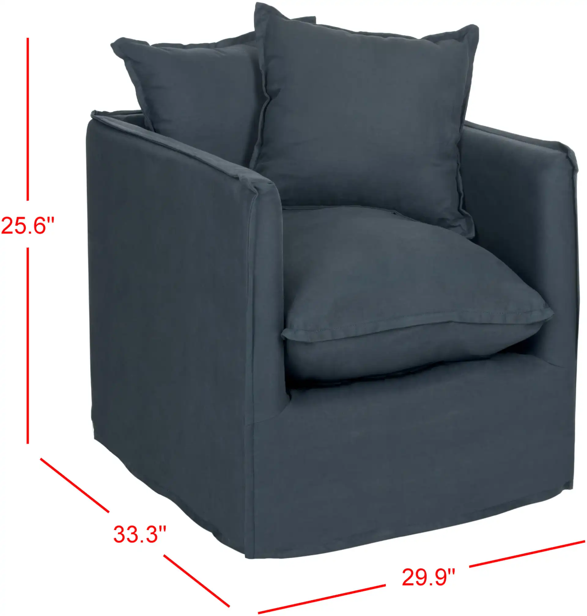 Joey Arm Chair in Blue, detail view