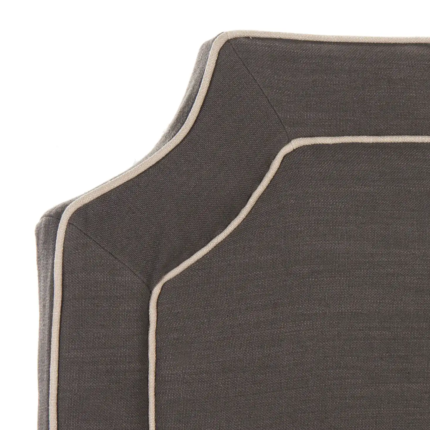 Dane Queen Headboard in Charcoal / True Taupe in a styled room