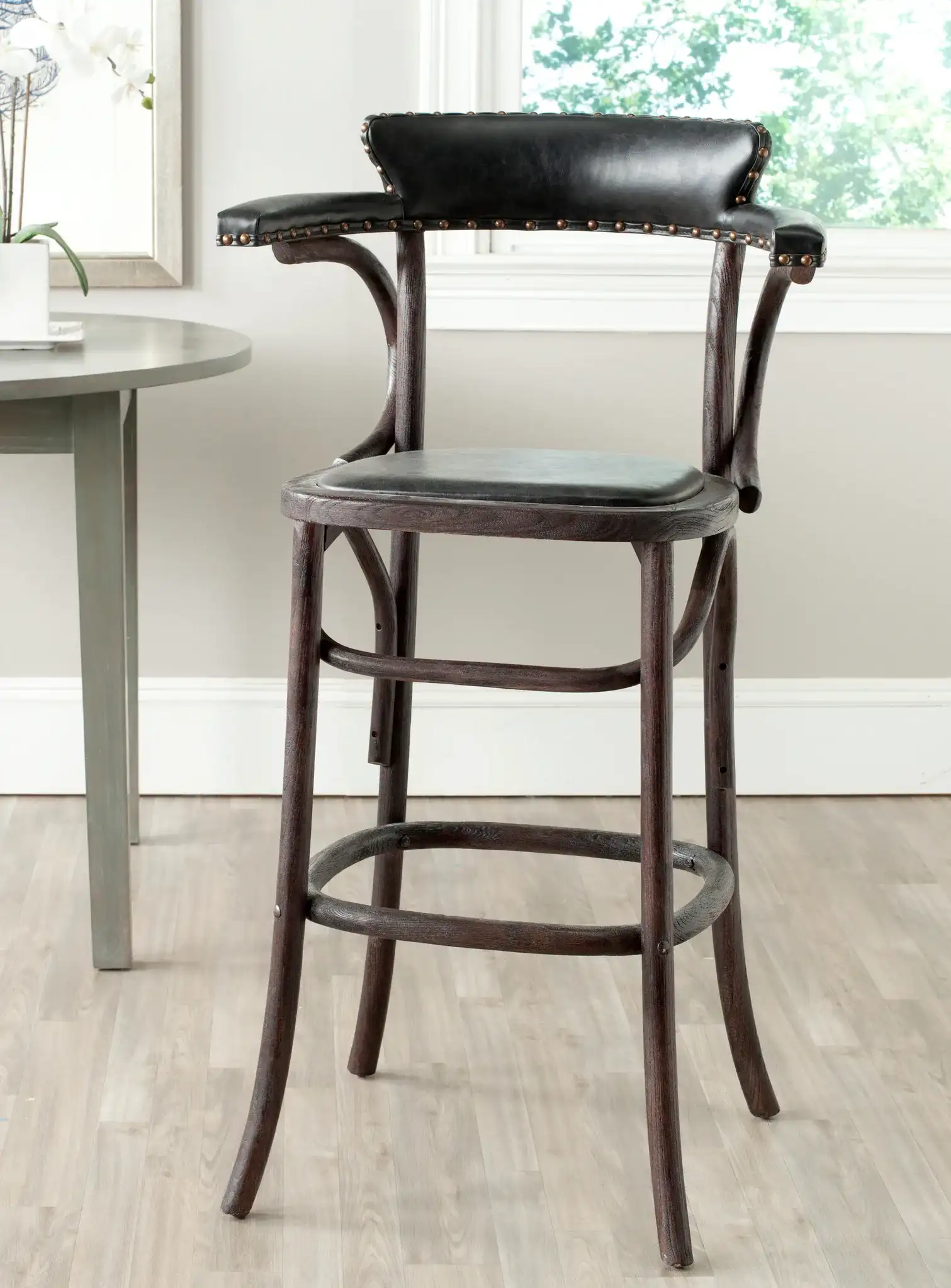 Kenny Barstool in Antique Black in a styled room