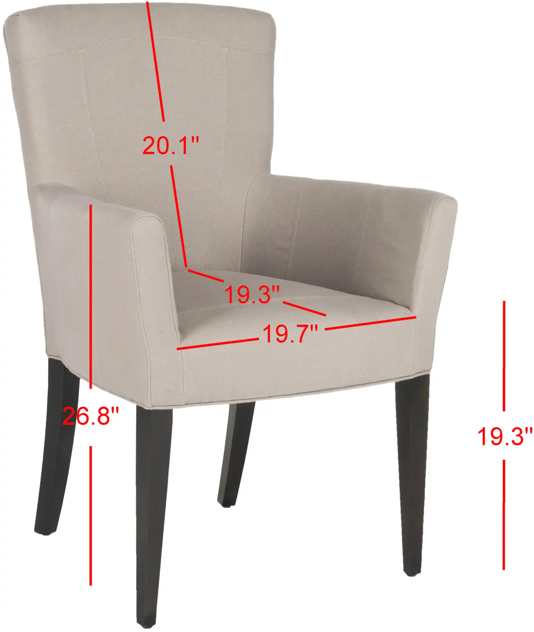 Dale Arm Chair in Taupe, detail view
