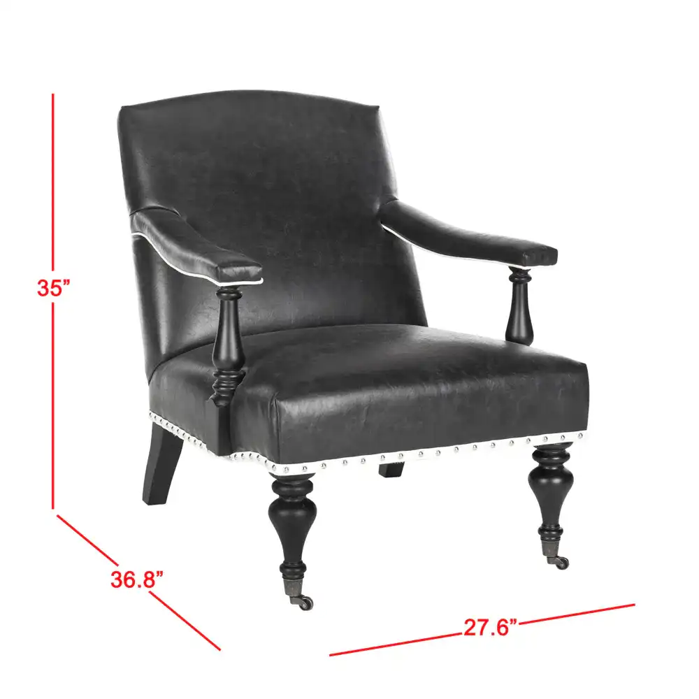 Devona Arm Chair in Antique Black, detail view