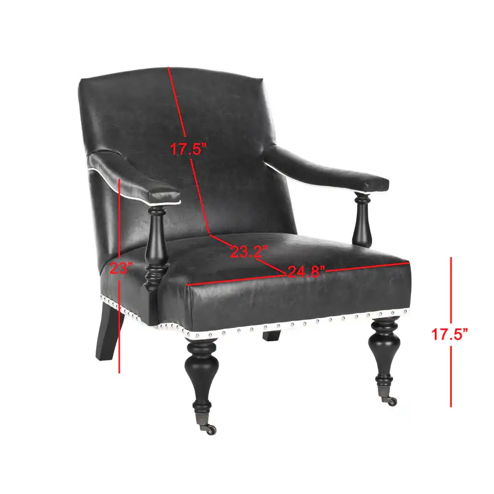 Devona Arm Chair in Antique Black, detail view