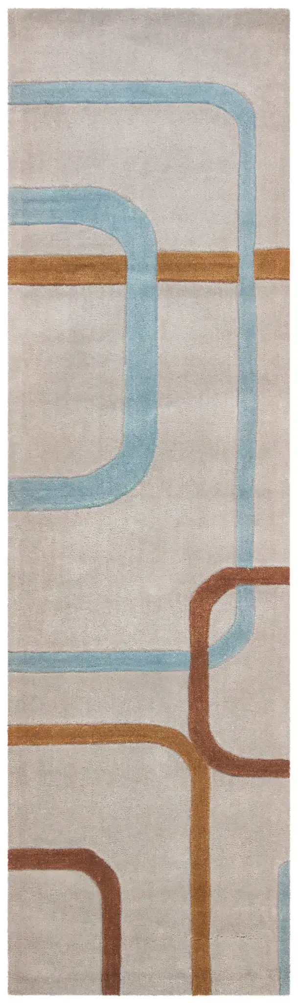 Modern Art Interlocking Loops Hand-Tufted Rug in Multicolor, detail view