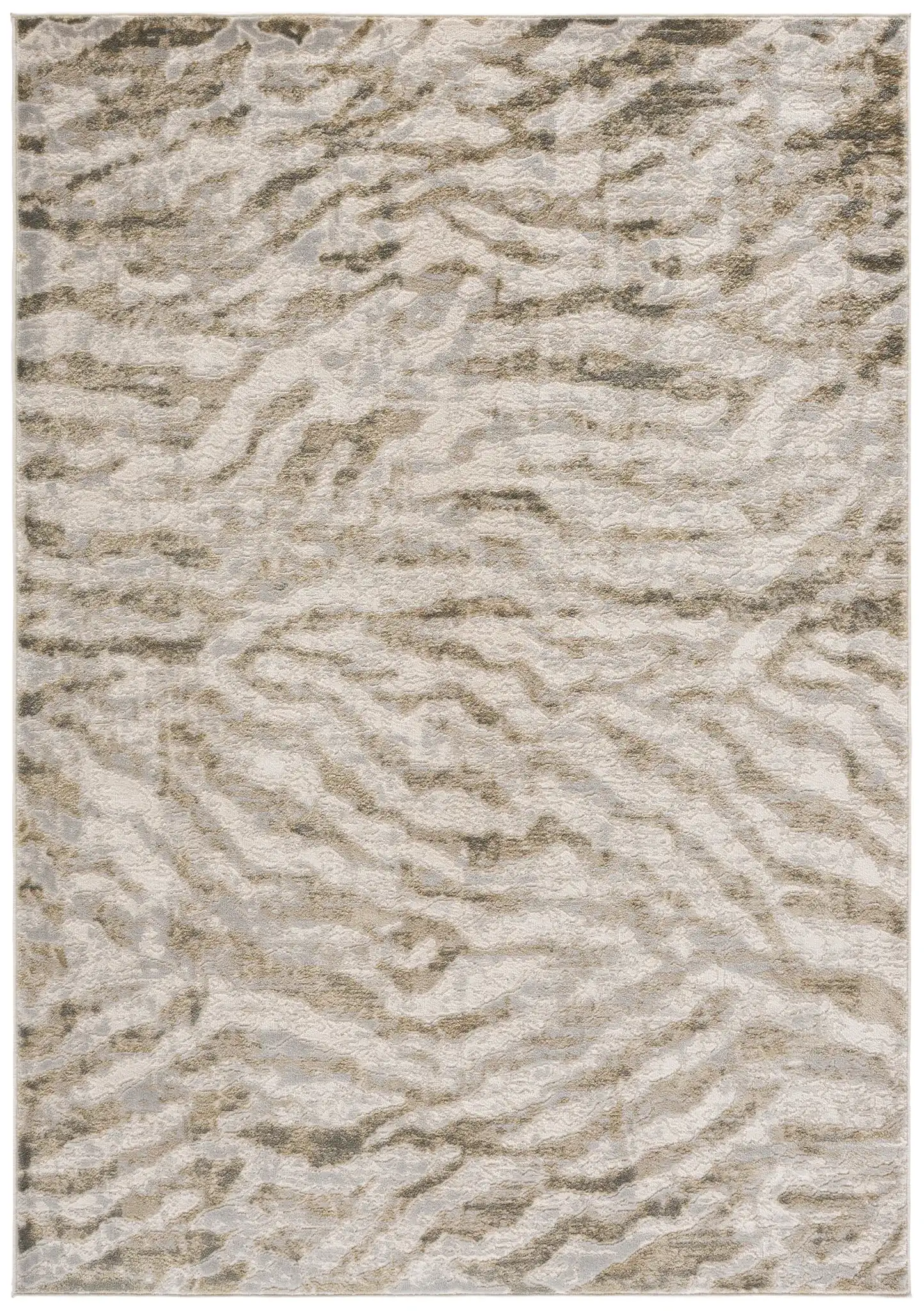 Madrid Modern Abstract Wave Rug in Gray / Green